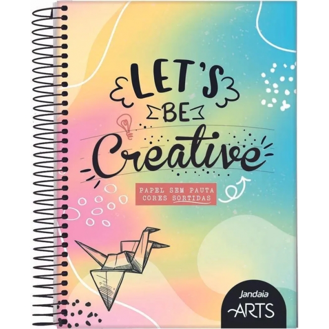 Caderno Universitário Jandaia Lets Be Creative Arts Espiral 80 Folhas 1x1 Sortido