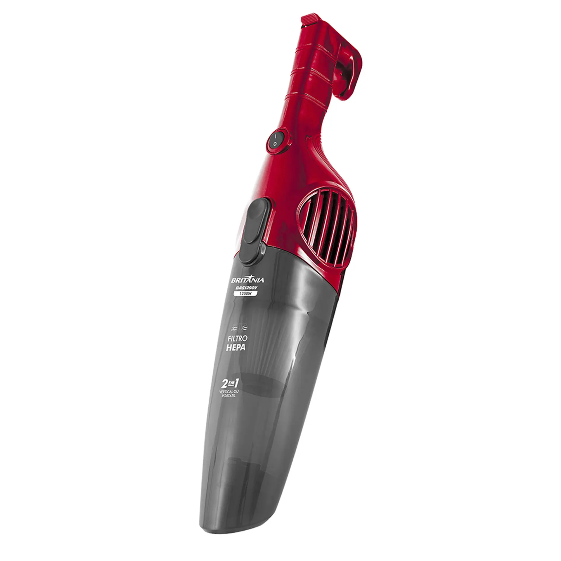 Aspirador de pó 2 em 1 Britânia 1250W 1L 2 Velocidade Filtro Hepa BAS1290/1295 - Vermelho - 110 Volts