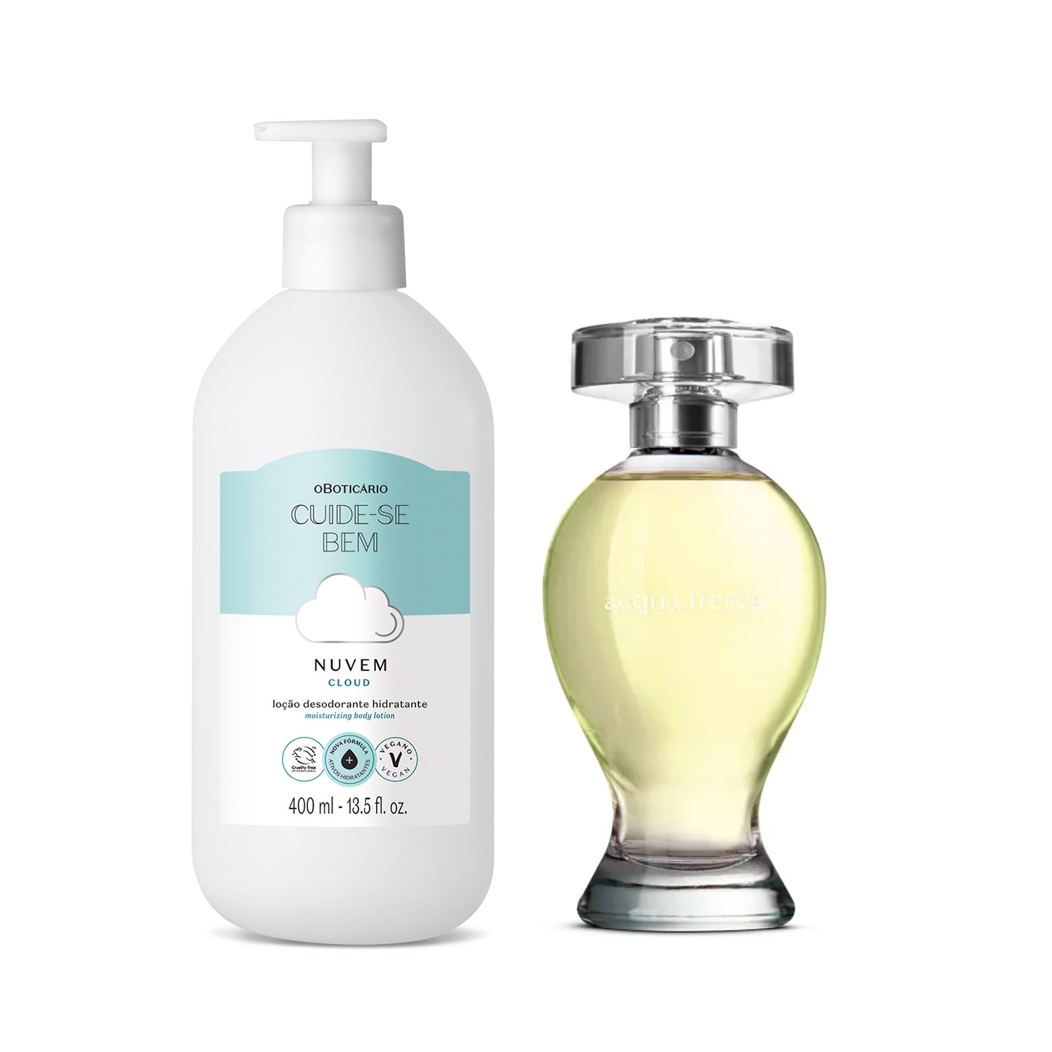 Combo Acqua Fresca Desodorante Colônia 100ml+ Loção Corporal Nuvem 400ml