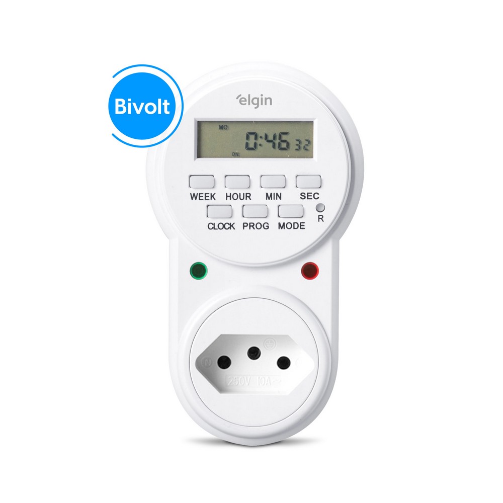 Programador de Tempo Digital Bivolt 20 Programações Elgin 46RTIMERDG00