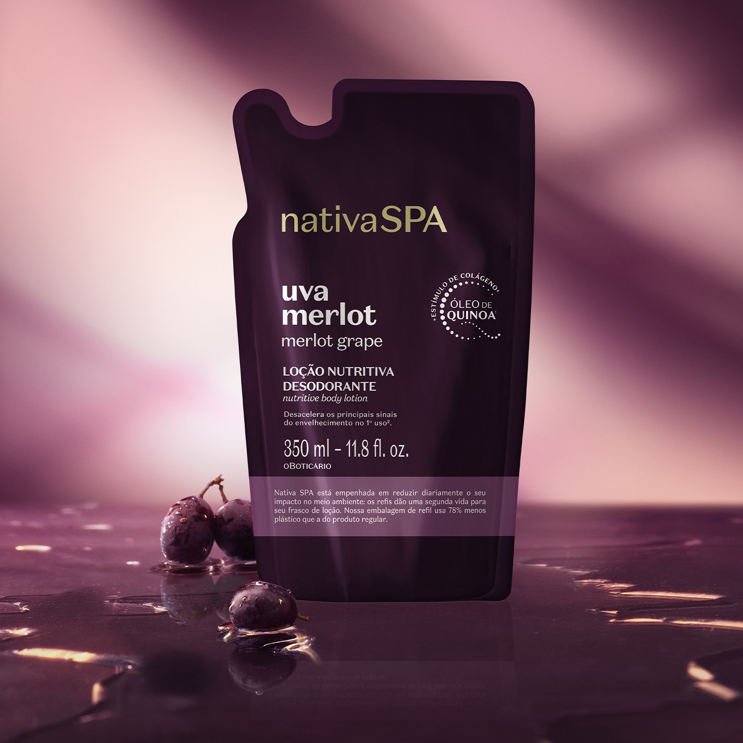 Refil Loção Nutritiva Desodorante Nativa Spa Uva Merlot 350ml