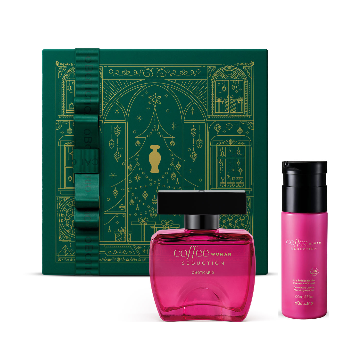 Combo Presente Natal Coffee Woman Seduction: Desodorante Colônia 100ml + Loção Corporal 200ml + Caixa Presenteável