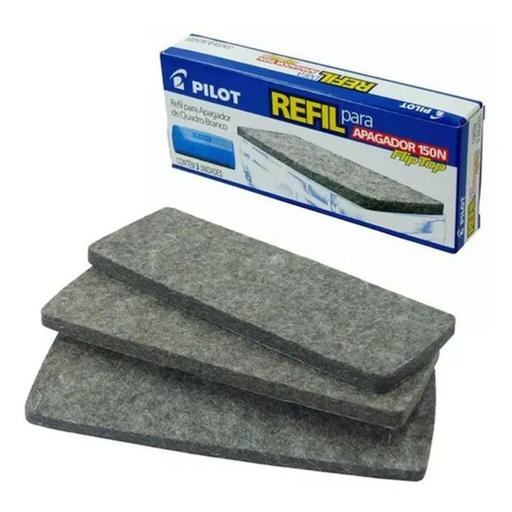 Refil de Feltro para Apagador Magnético Caixa com 3 Unidades - Pilot - 1490005CX01200