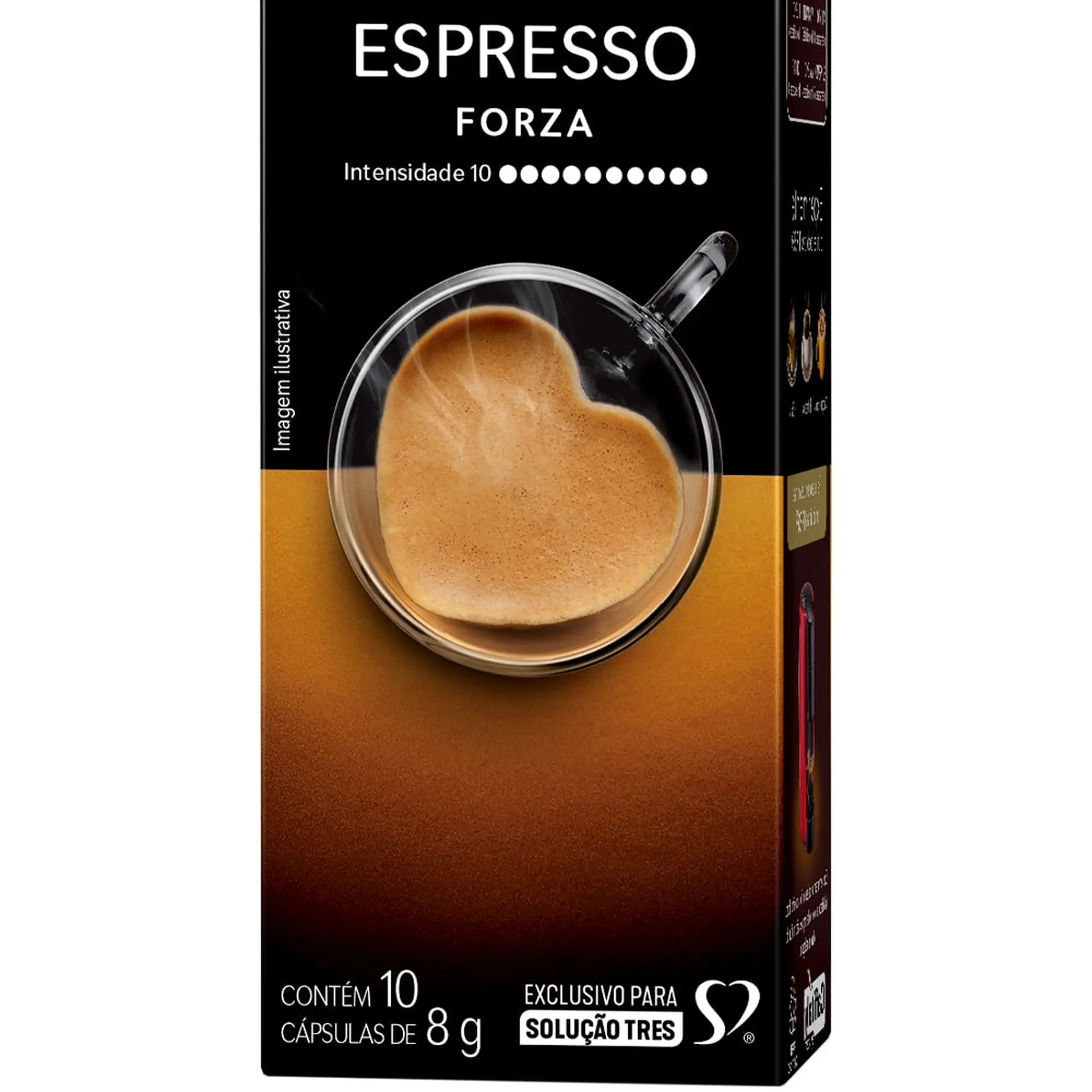 Cápsula de Café Três Corações Espresso Forza 10 Unidades Intensidade 10
