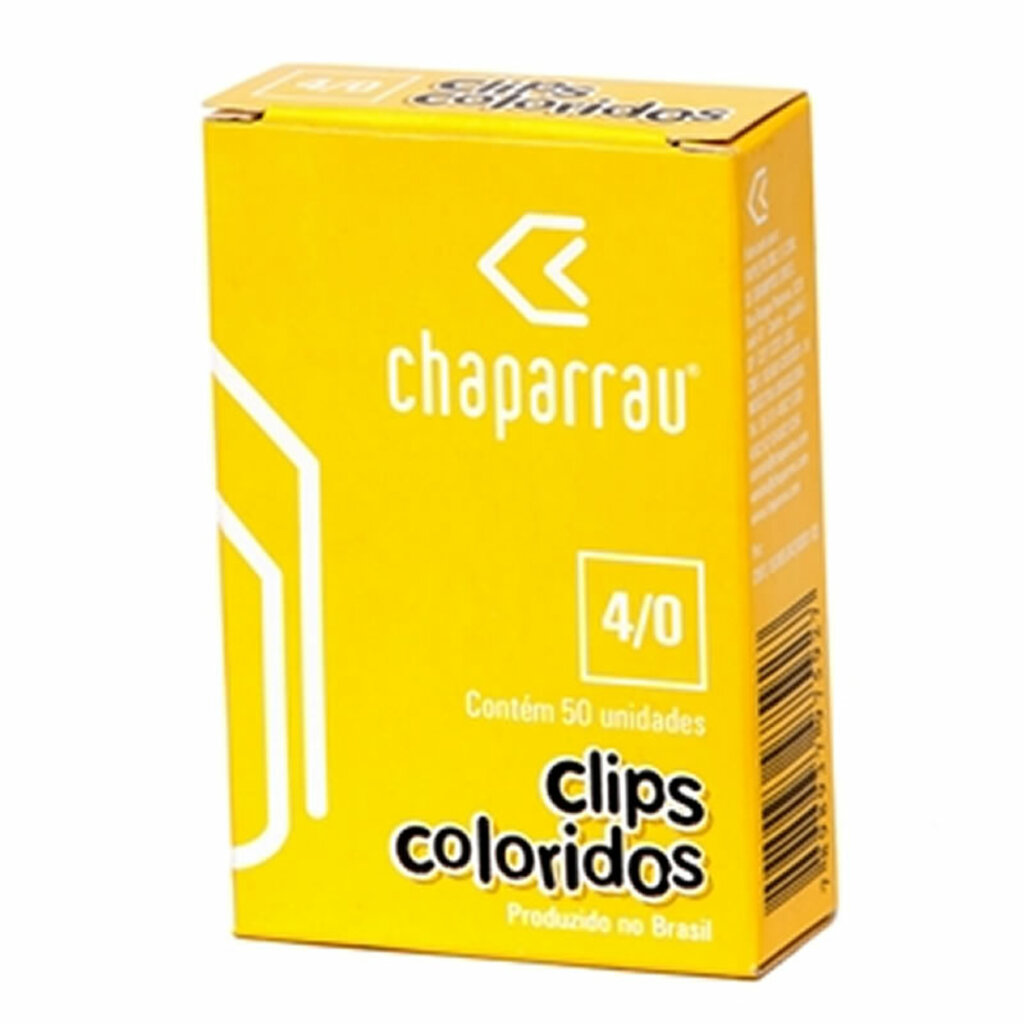 Clips Metálico 4/0 Colorido Chaparrau - Caixa com 50 Unidades - 20.01.11.004805