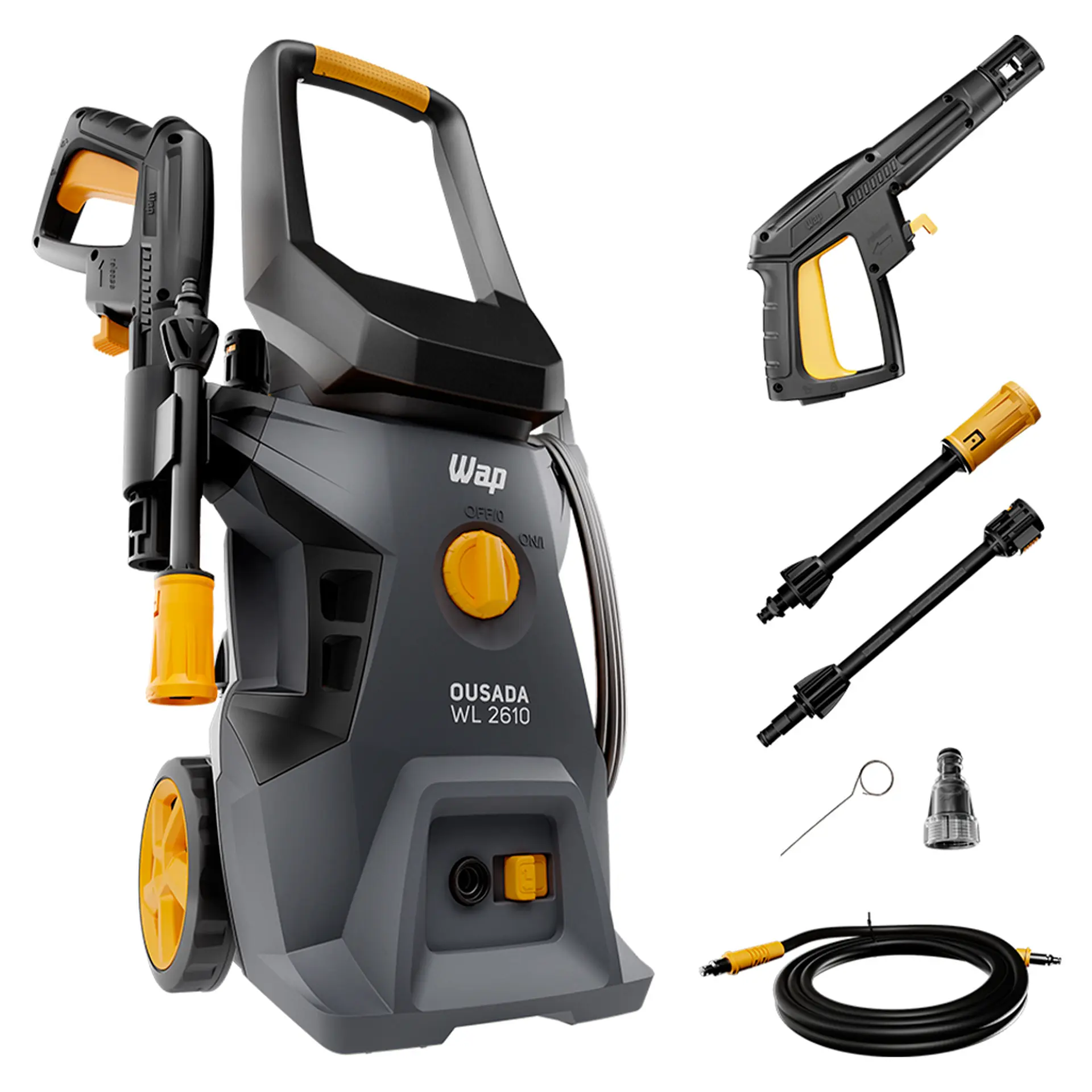 Lavadora de Alta Pressão Wap Ousada WL2610 1750PSI 1500W - Cinza/Amarelo - 110 Volts