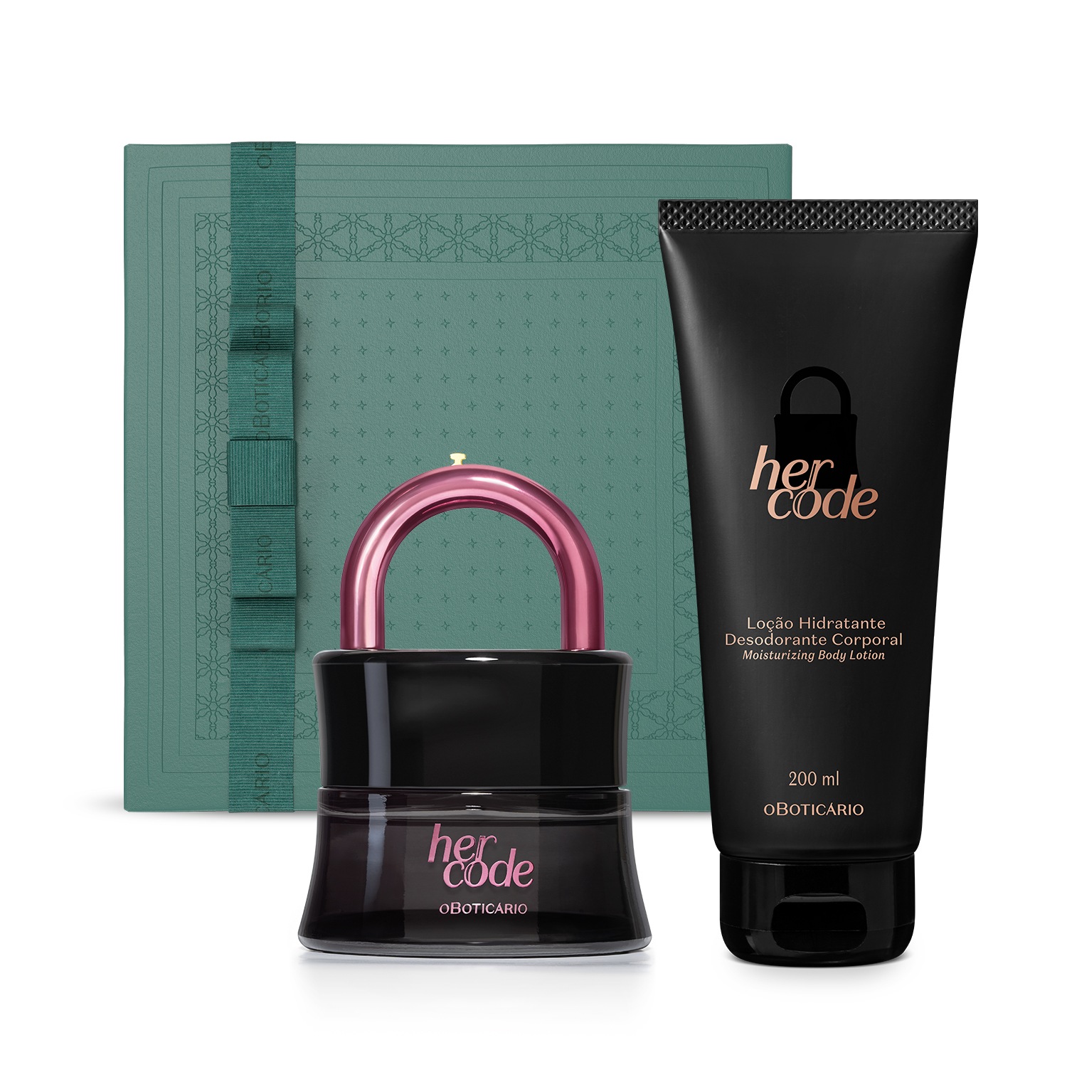 Combo Presente Her Code: Touch Eau de Parfum 50ml + Hidratante Desodorante 200ml + Caixa Presenteável