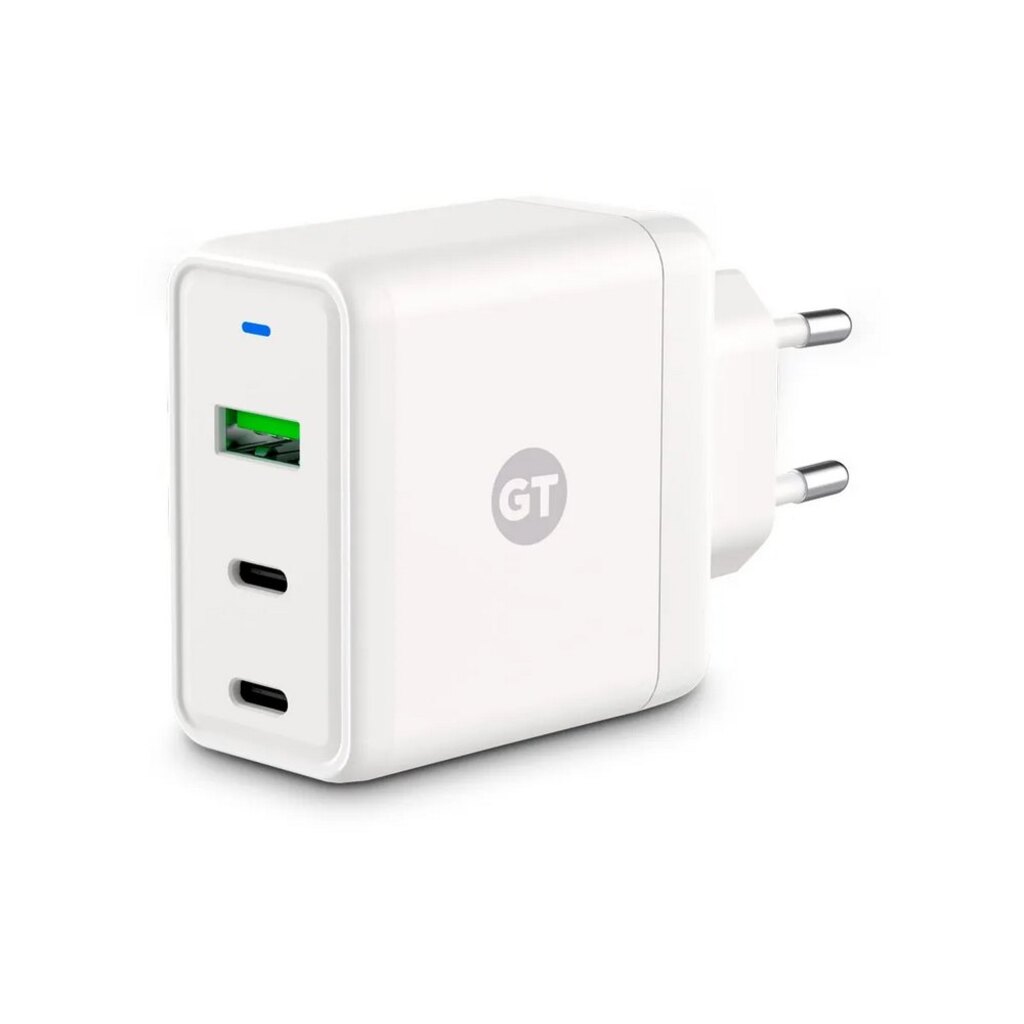 Carregador de Celular / Notebook Parede com 1 USB 3.0 + 2 Portas Type-C 65W Ultra Rápido Bivolt Branco Goldentec - GT 55020