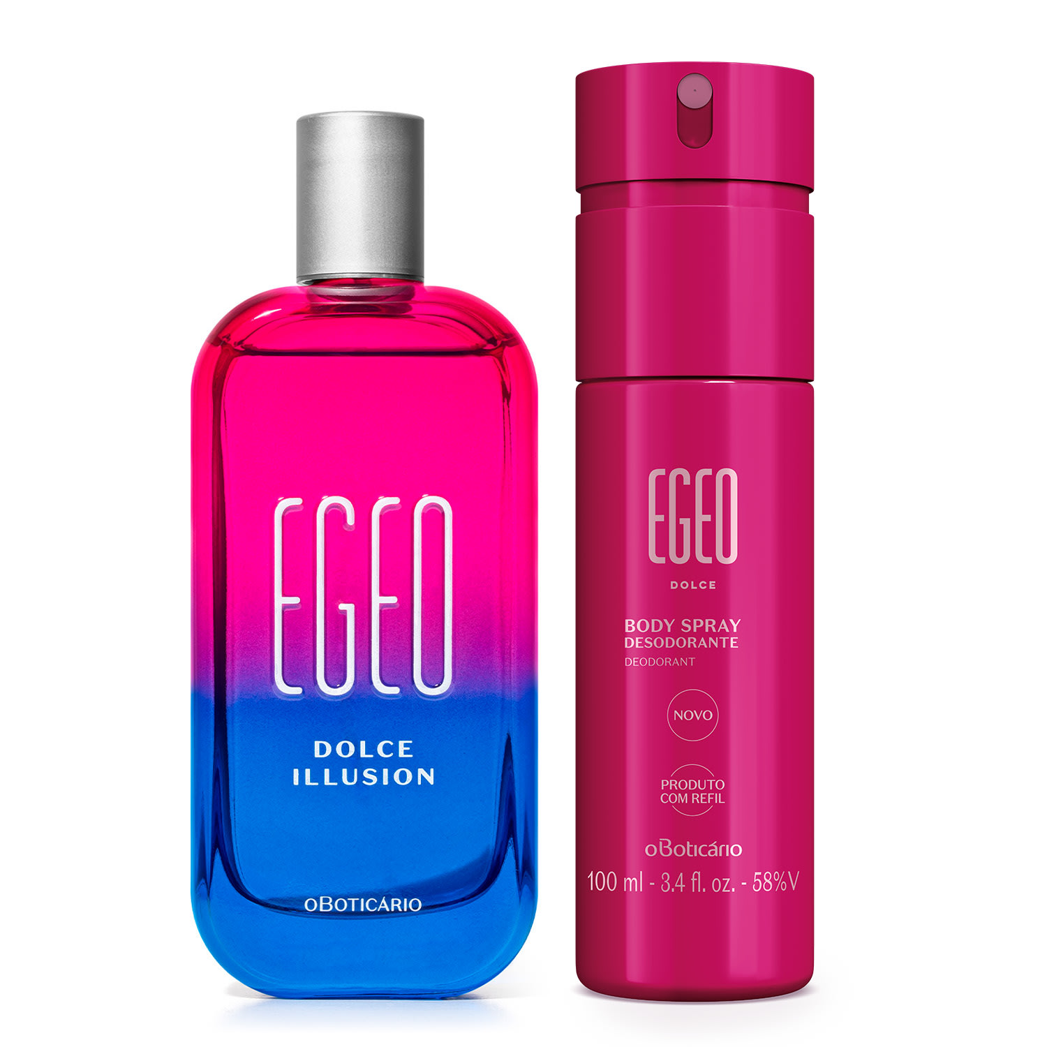 Combo Egeo Dolce: Illusion Desodorante Colônia 90ml + Body Spray 100ml