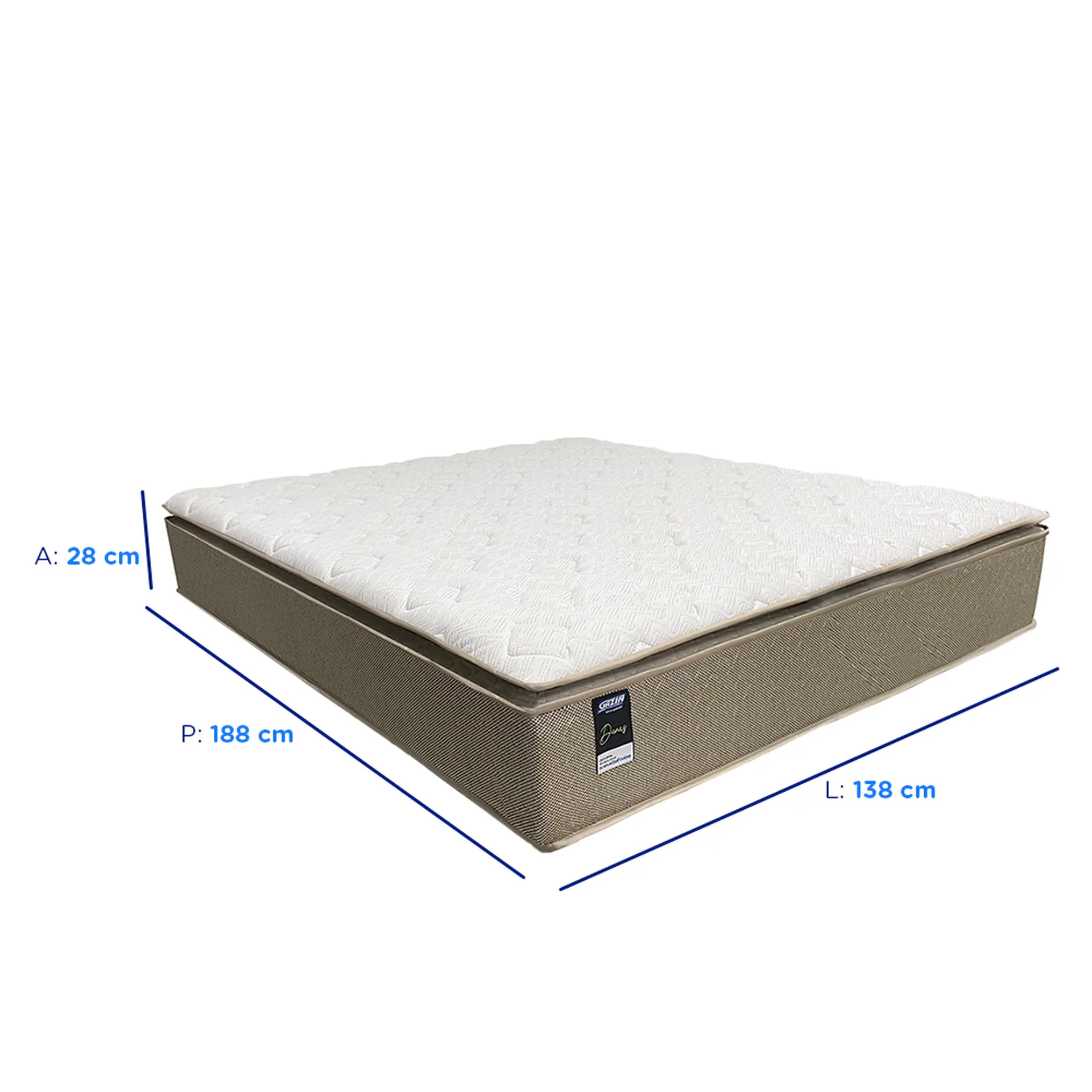 Colchão Casal Molas BlueWave Gazin Dunas 138x188 - Areia