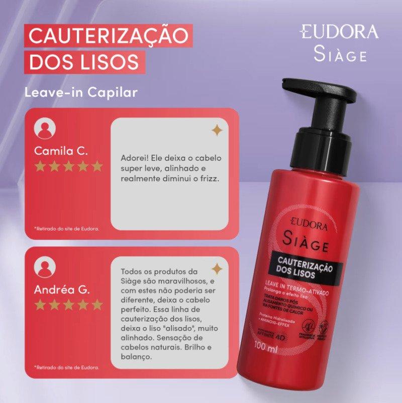 Leave-in Capilar Siàge Cauterização dos Lisos 100ml Eudora
