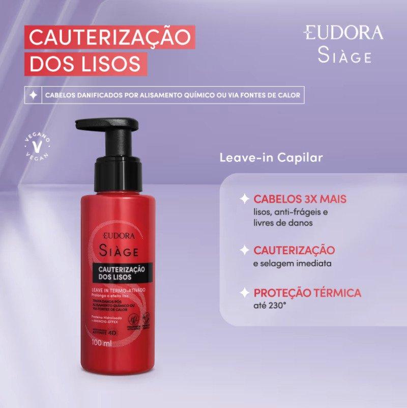 Leave-in Capilar Siàge Cauterização dos Lisos 100ml Eudora