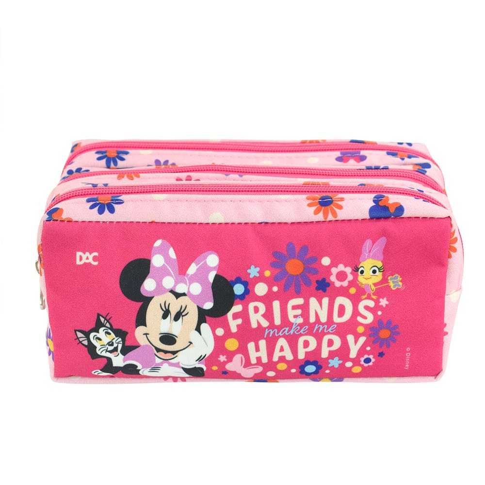 Estojo Escolar DAC Minnie Mouse Triplo em Tecido