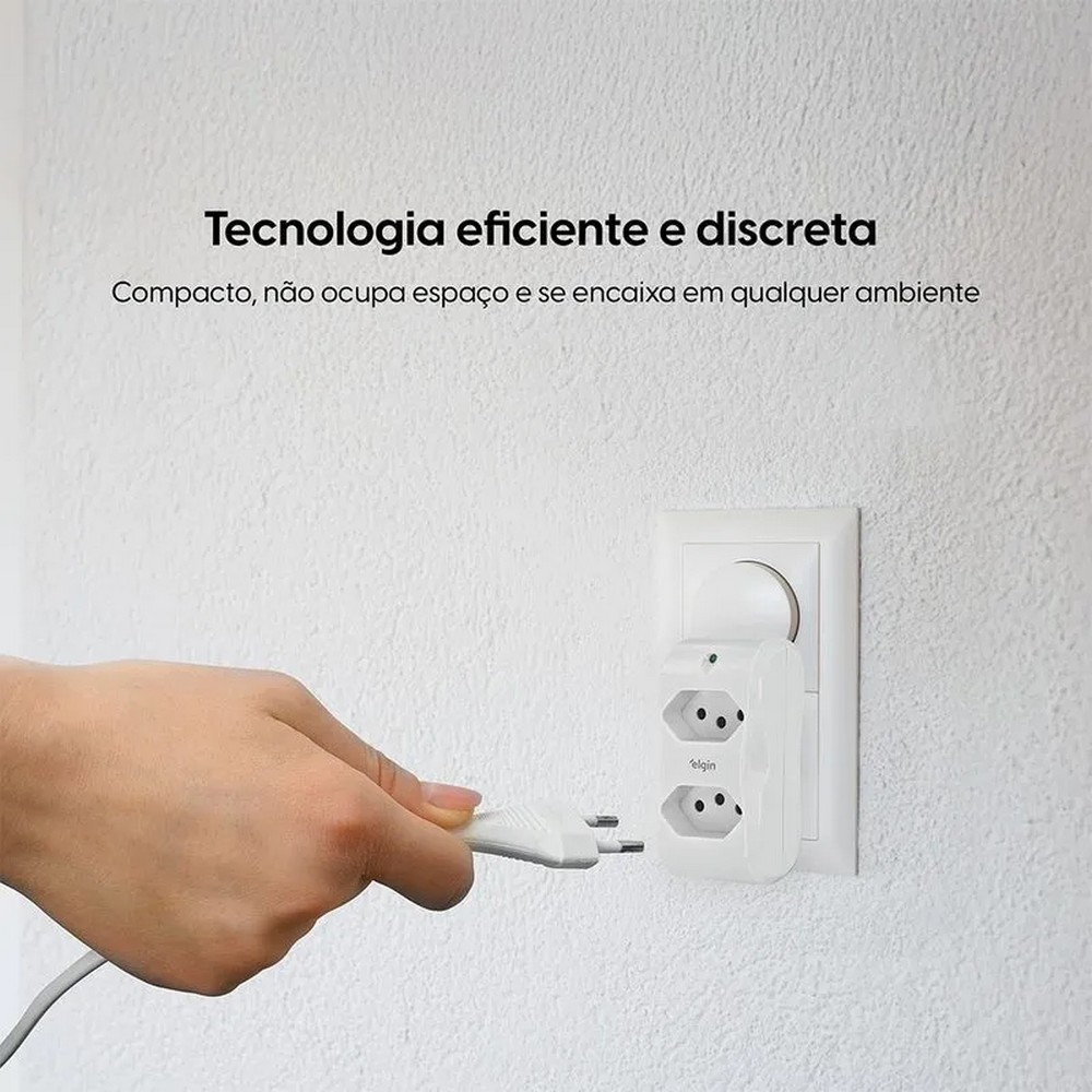 Protetor Surto DPS 2 Tomadas Bivolt 10A Tripolar Elgin 46RPS3020000