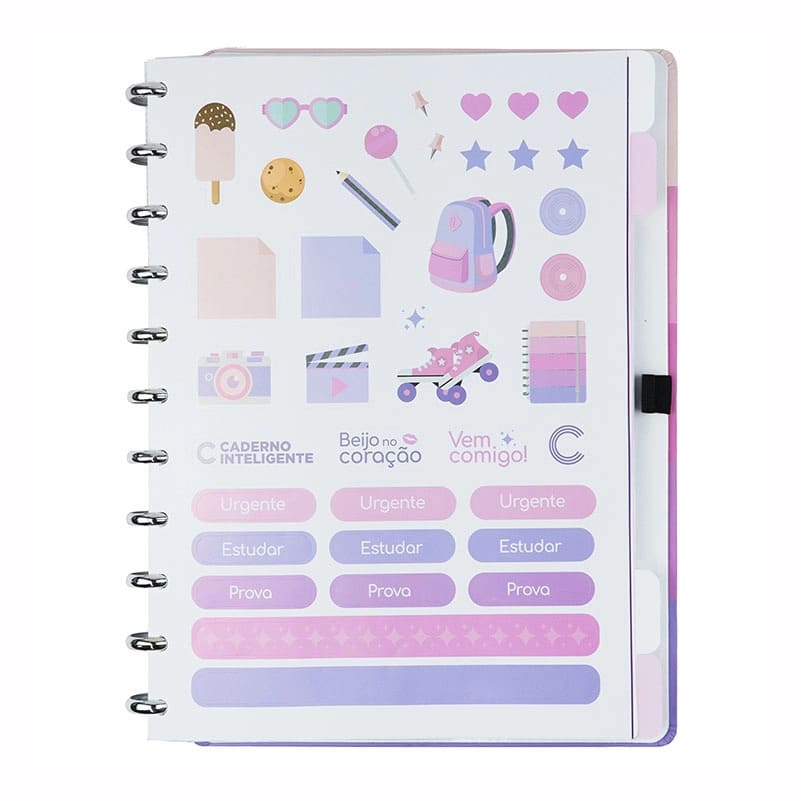 Caderno Inteligente Unique by Cacau Grande 60 Folhas com Pauta e 20 Folhas Lisas
