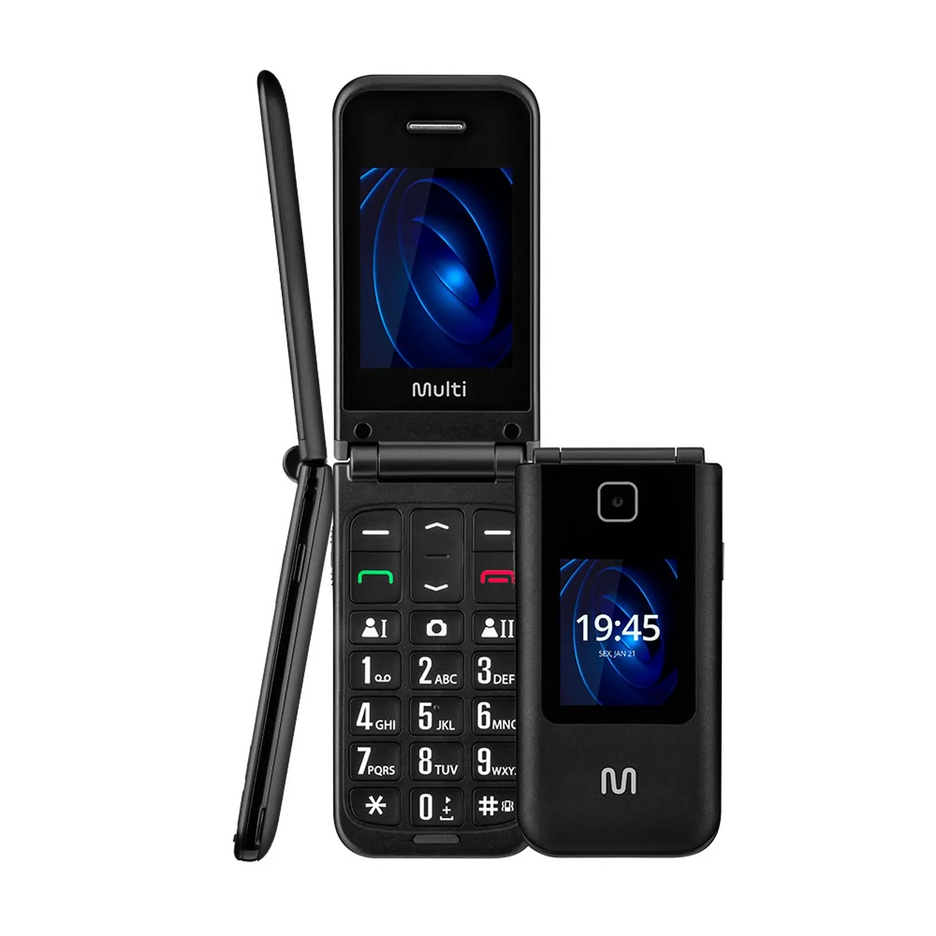 Celular Multilaser Flip Vita Duo 2.4" 32MB Câmera VGA P9145 - Preto