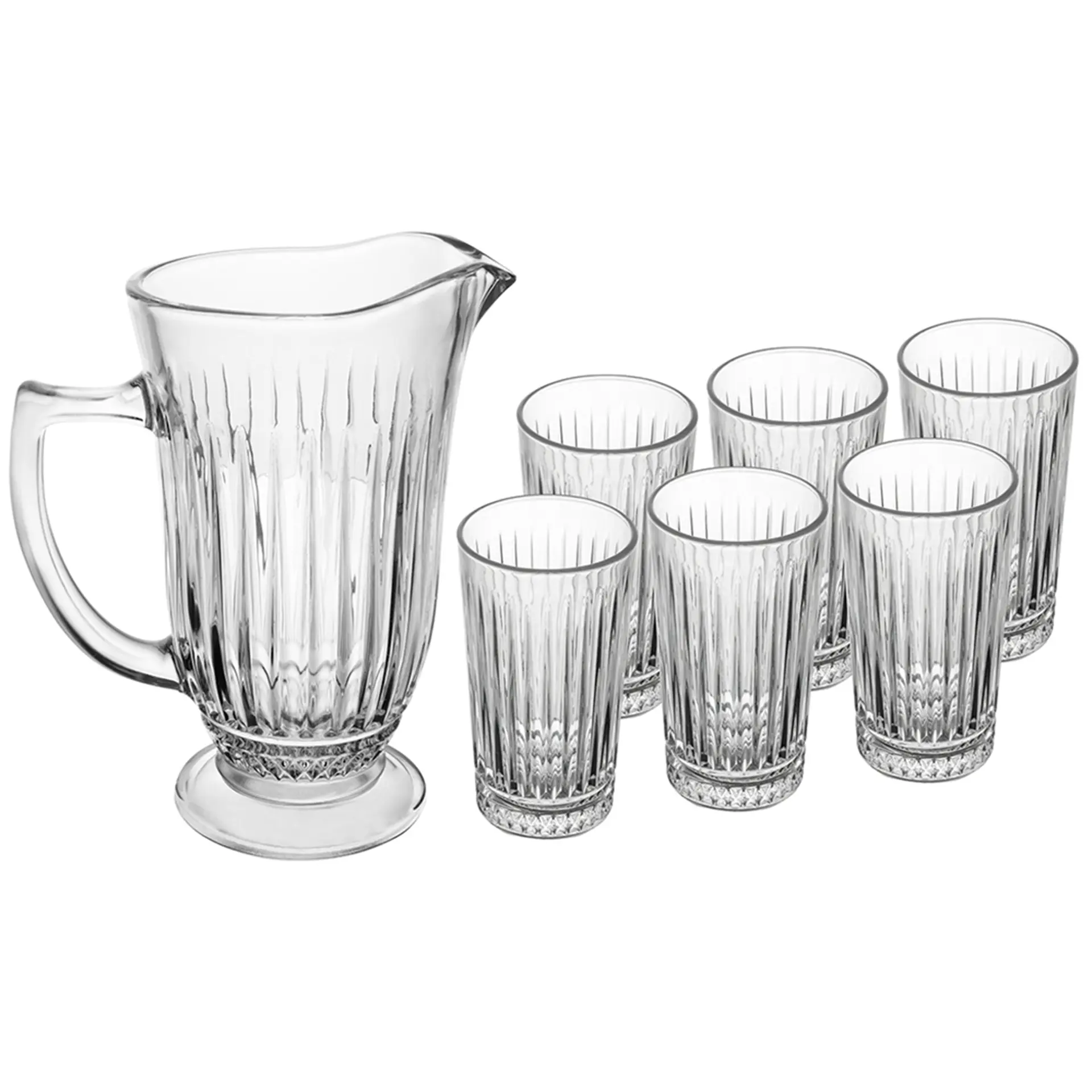 Conjunto de Jarra com 6 Copos de Vidro 7 Peças Deli Lyor
