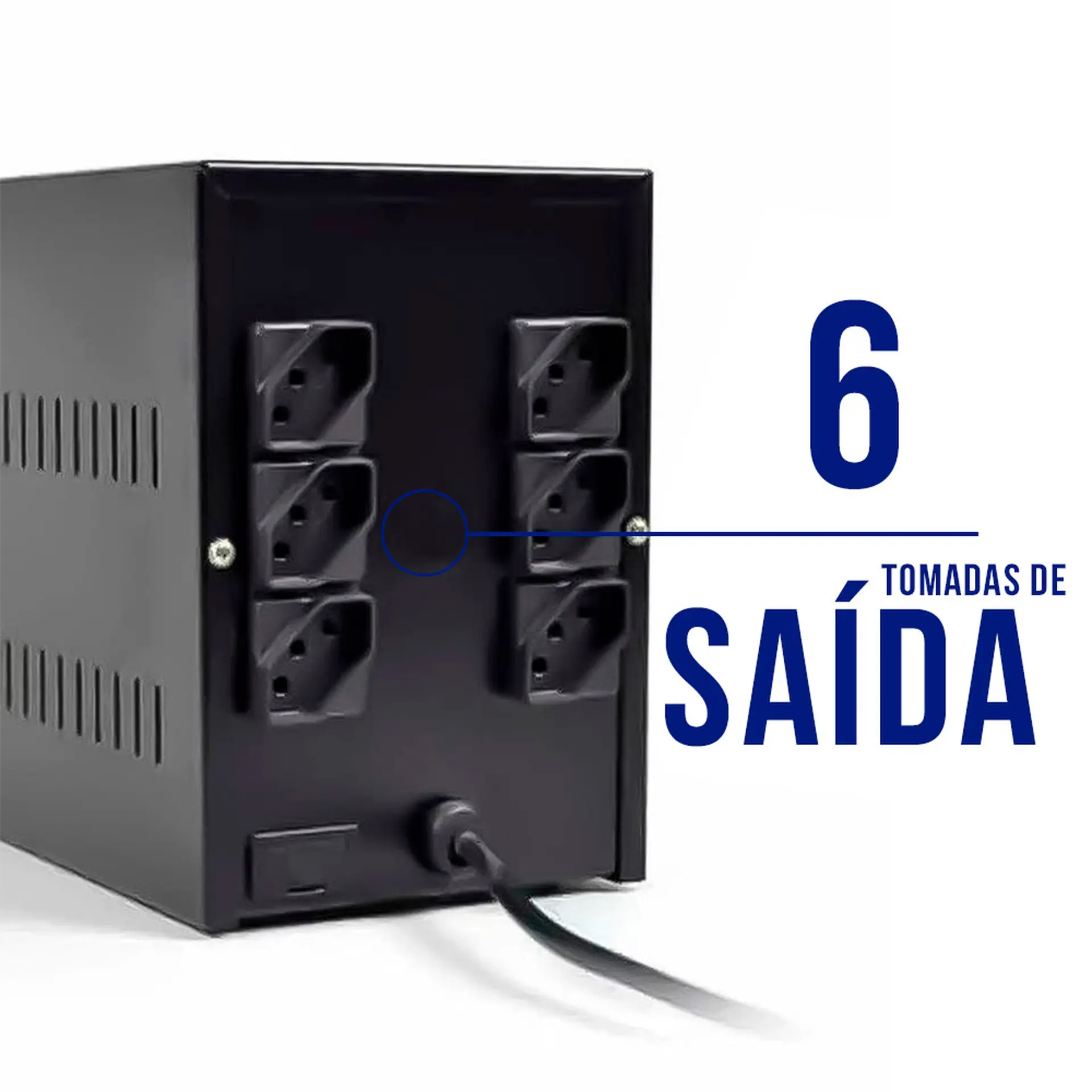 Estabilizador TS Shara Powerest 1500VA 6 Tomadas Filtro de Linha 9009 - Preto - Bivolt