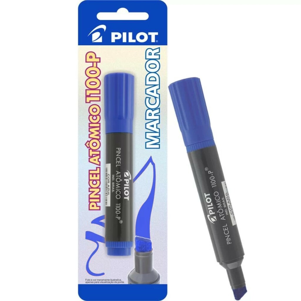 Caneta Marcador Permanente Unitário Azul - Pilot - 1100-P