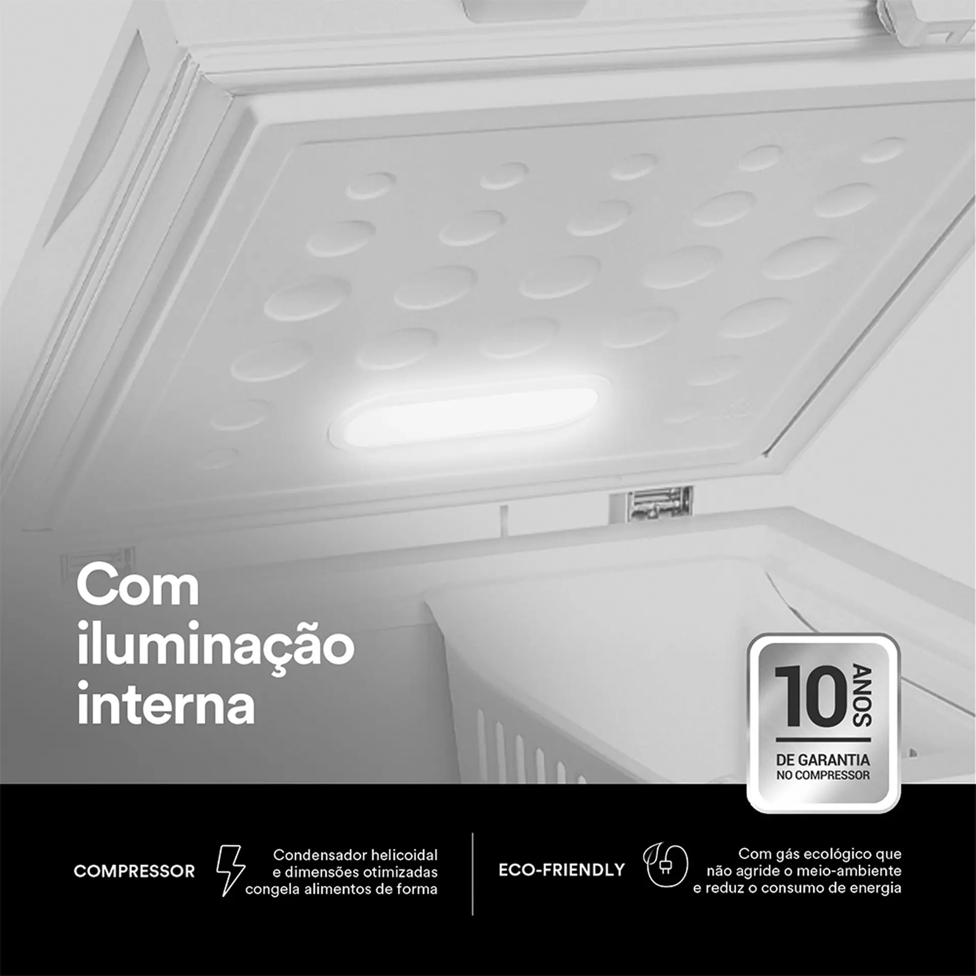 Freezer EOS 205L 1 Porta Horizontal Degelo Manual com Termostato B16709 - Branco - 110 Volts