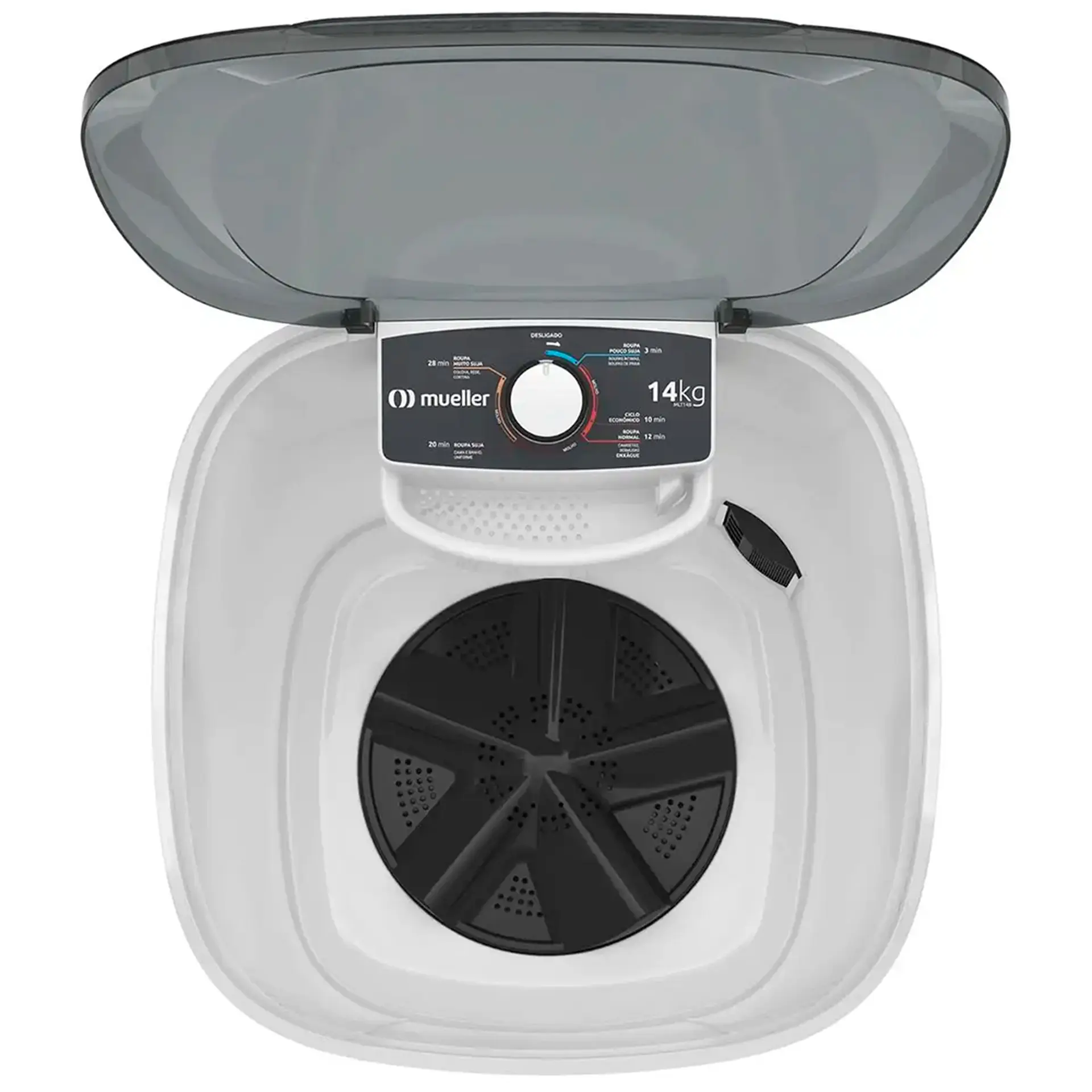 Tanquinho Mueller 14kg Semiautomático com Agitador Removível MLT14B - Branco - 110 Volts