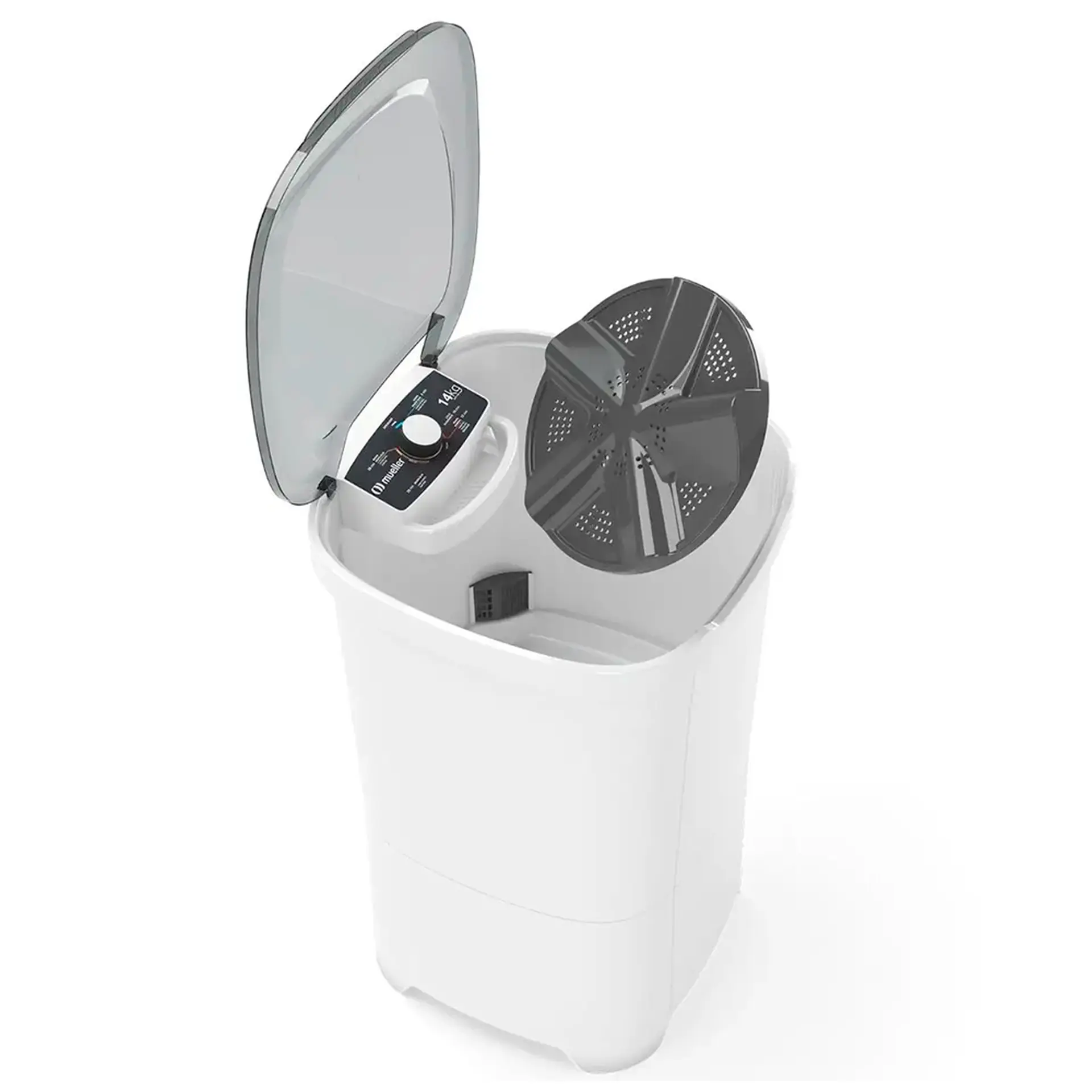 Tanquinho Mueller 14kg Semiautomático com Agitador Removível MLT14B - Branco - 110 Volts