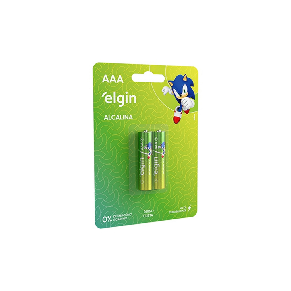 Pilha Alcalina AAA Elgin - 82154 - Blister com 2 Pilhas