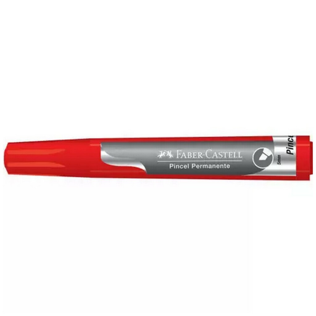 Caneta Marcador Permanente 5,0mm Caixa com 12 Unidades Vermelho - Faber Castell - NMP/VM