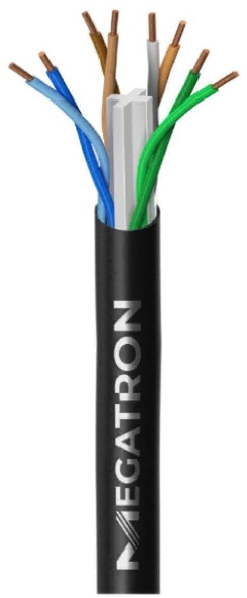 Cabo de Rede 23AWG Megatron Cat.6 4 Pares Preto 2427 Vendido por Metro 100% Cobre Homologado ANATEL