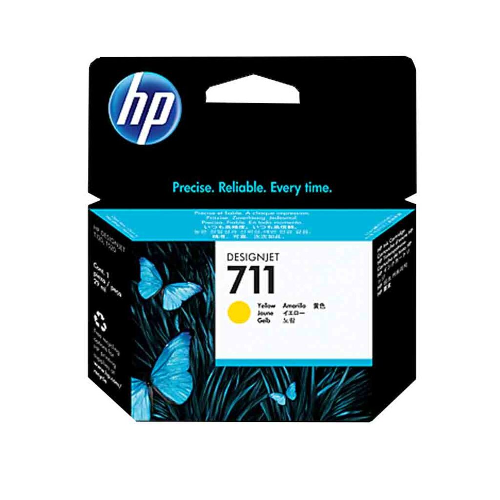 Cartucho de Tinta HP 711 Amarelo Original - CZ132A - 29 ml para T520, T120, T130