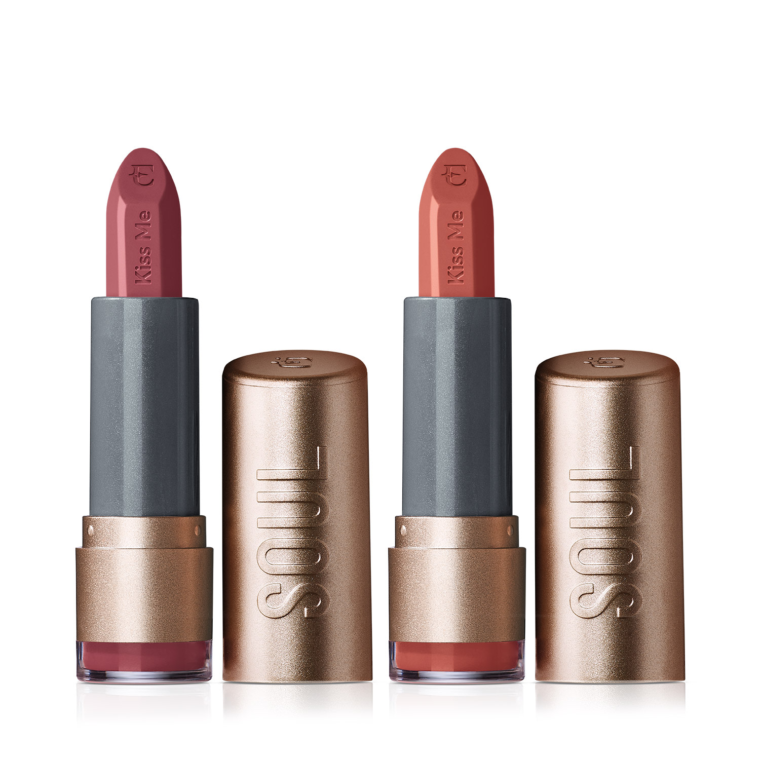 Combo SOUL Kiss Me Batom Malva da Moda 3,7g + Batom Rosa Nude Veludo 3,7g