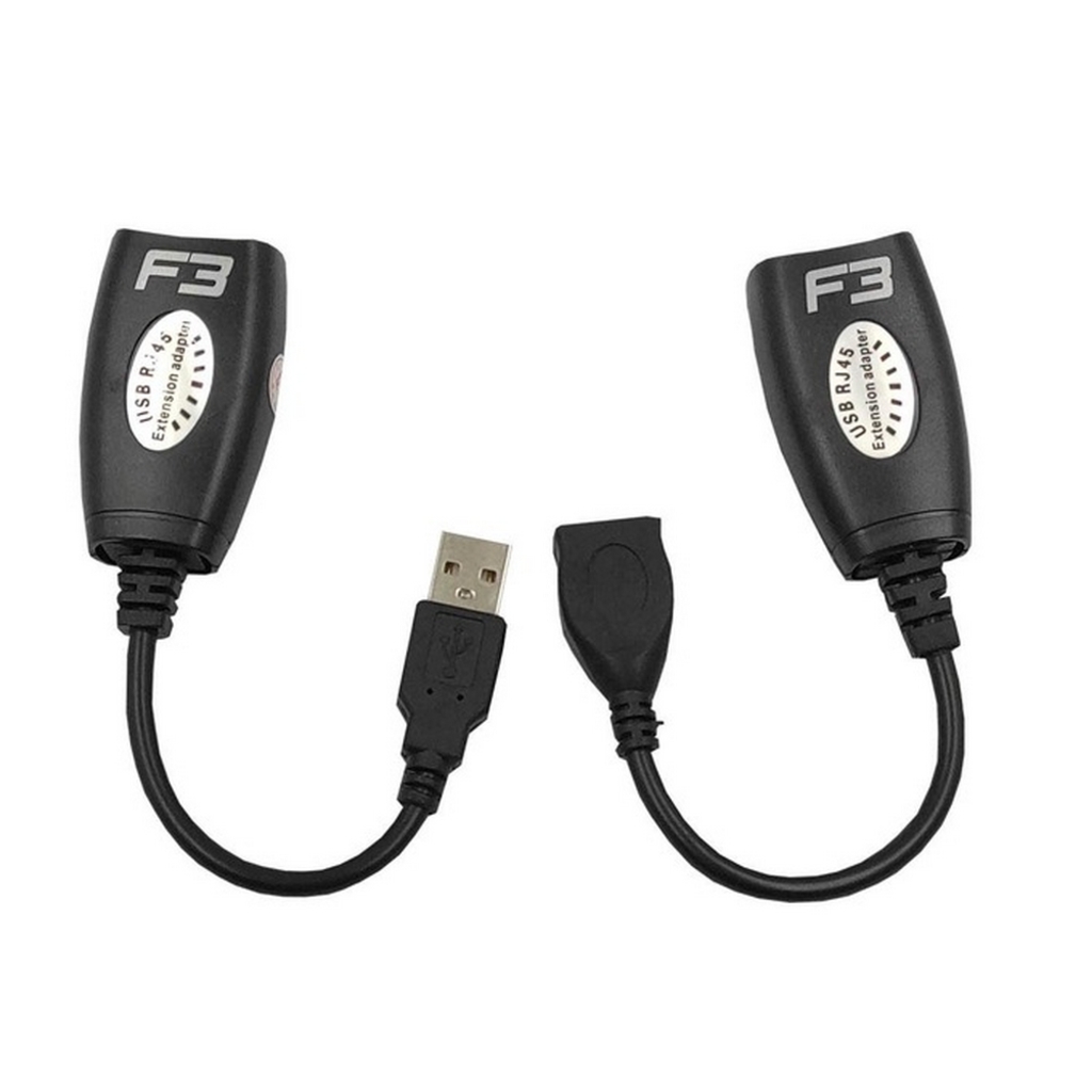 Cabo Extensor USB A-Macho para USB A-Fêmea Via Cabo de RJ45 JC-AD-2RJ45 F3 - 814