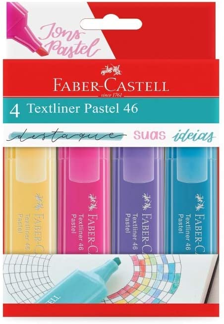 Marca Texto Faber Castell TextLiner 46 Pastell Estojo 4