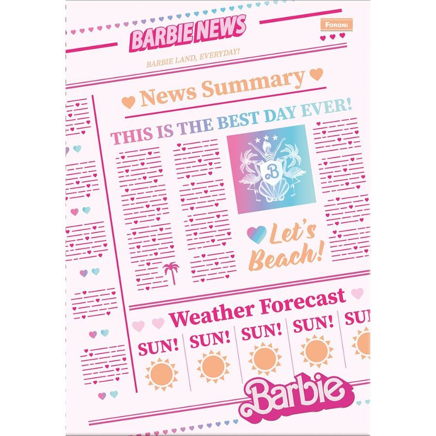 Caderno Brochura Foroni Barbie Teen Capa Dura 80 Folhas Sortido