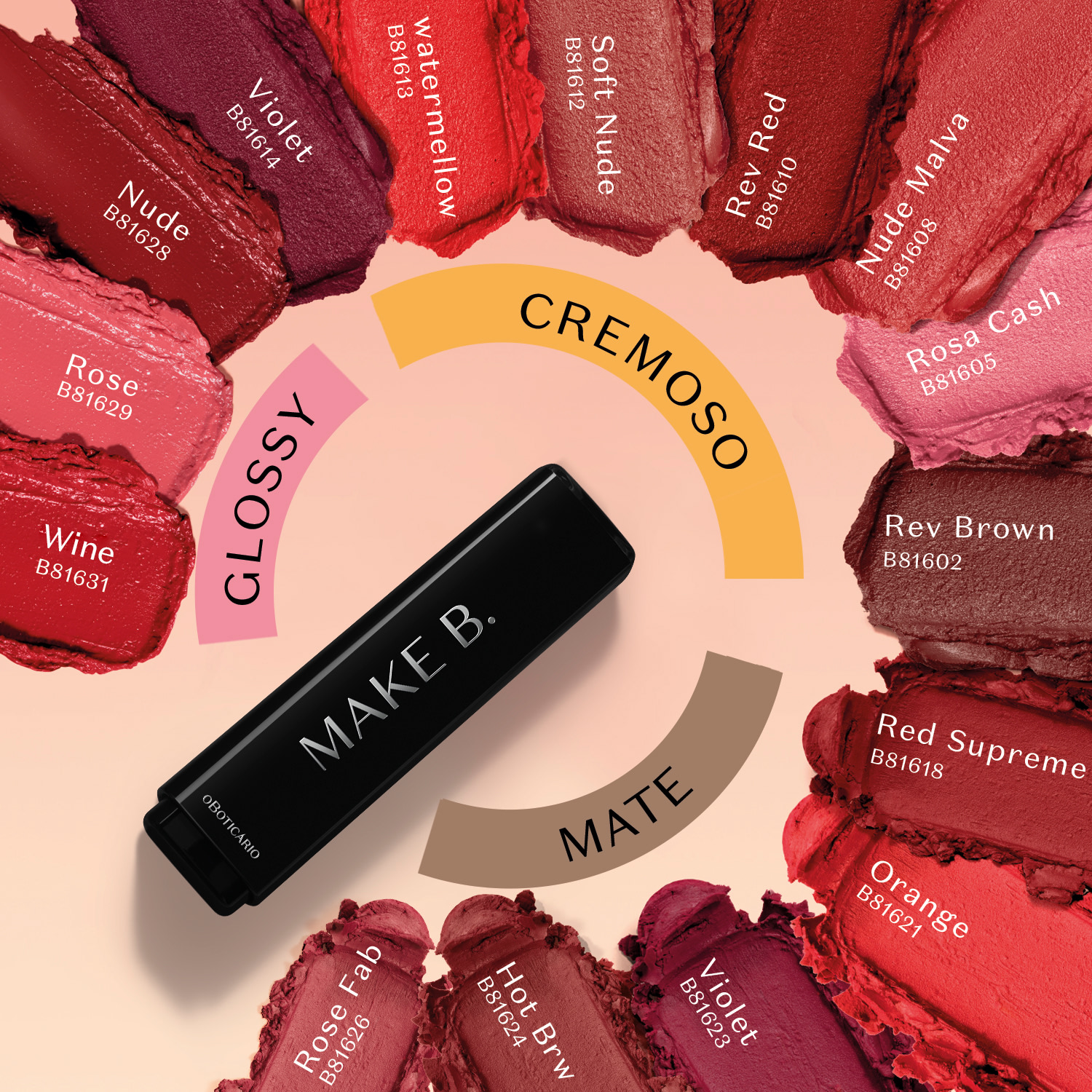 Batom Cremoso Vinho Fashion Berry Make B. 3,6g