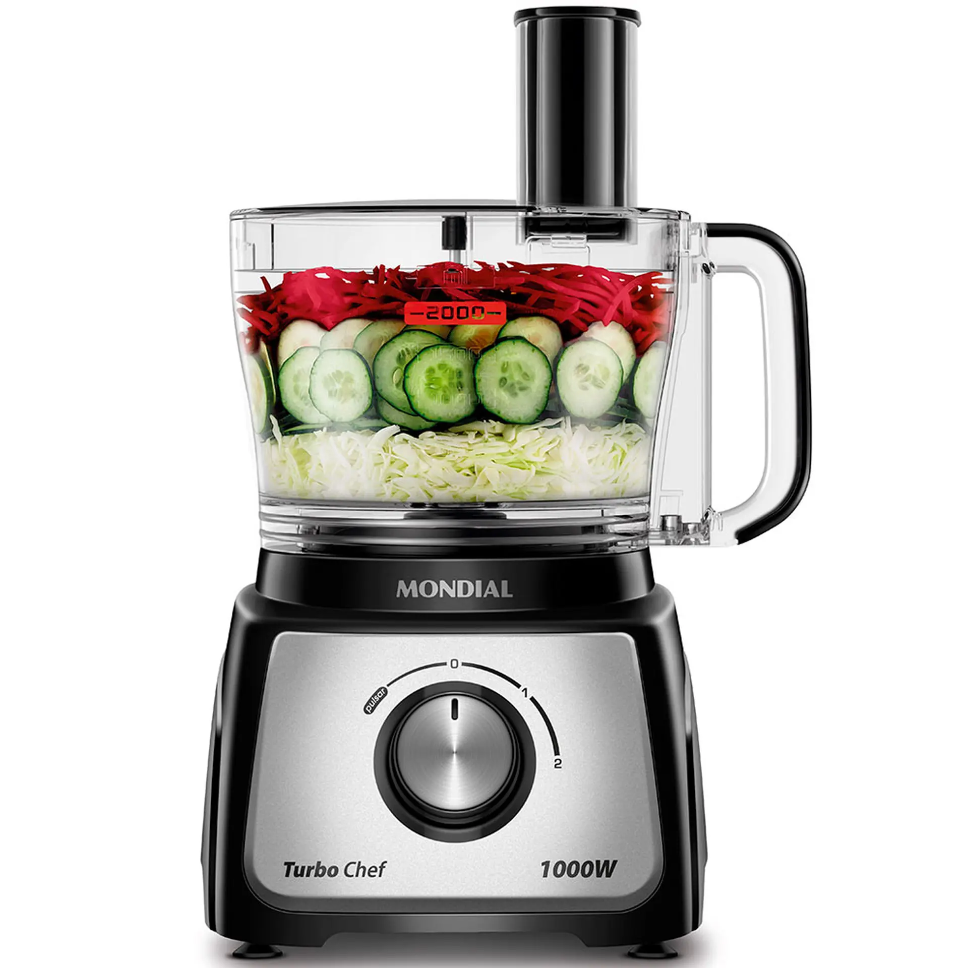 Multiprocessador Mondial Turbo Chef 1000W com Liquidificador MPN-01-BE - Preto - 110 Volts