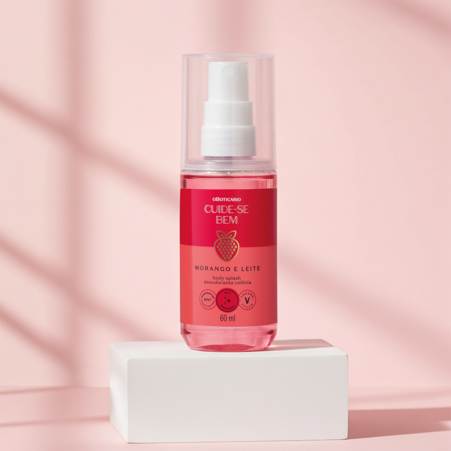 Body Splash Desodorante Colônia Cuide-se Bem Morango e Leite 60ml