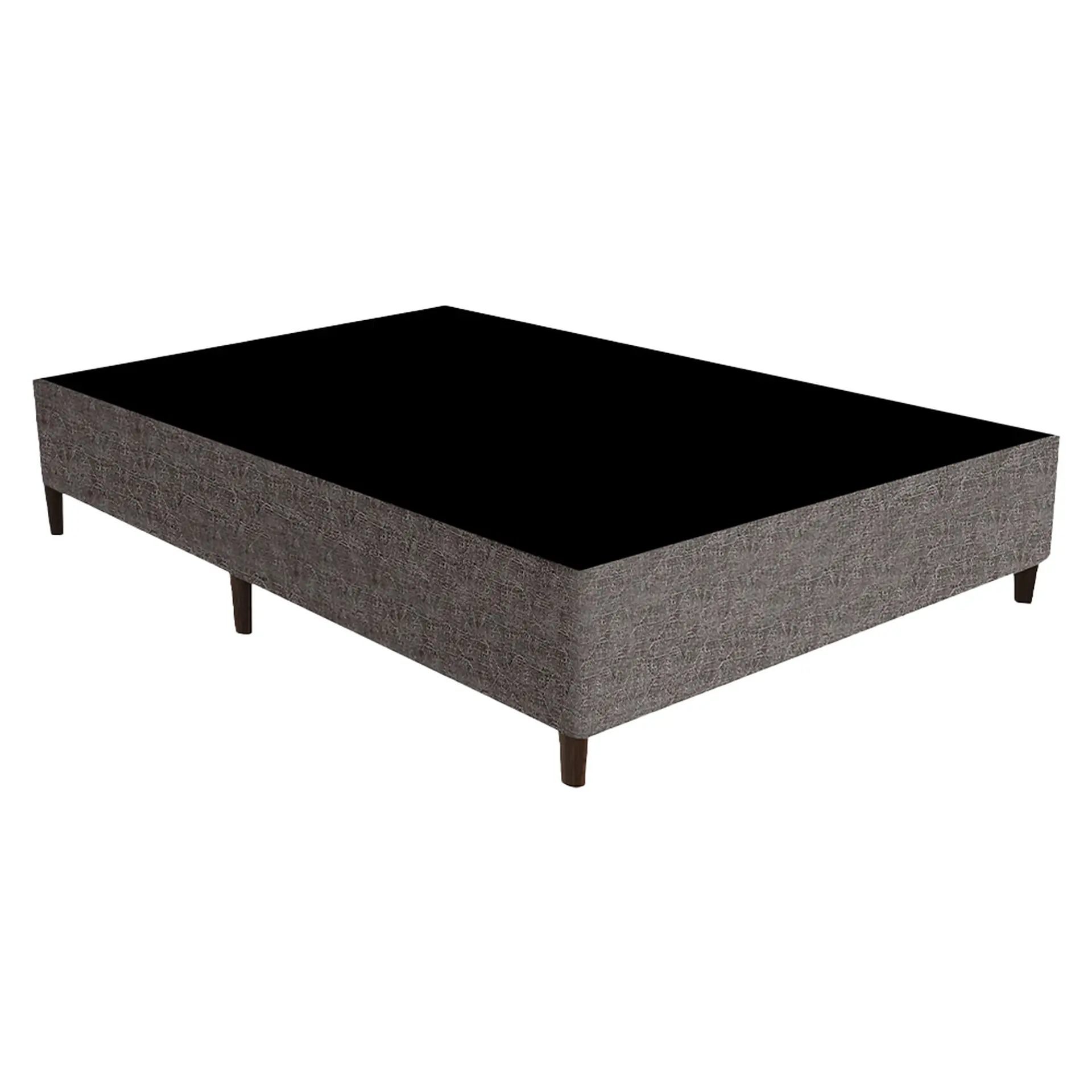 Base Cama Box Gazin Casal Poliéster Bordado 138x188 - Marrom Claro