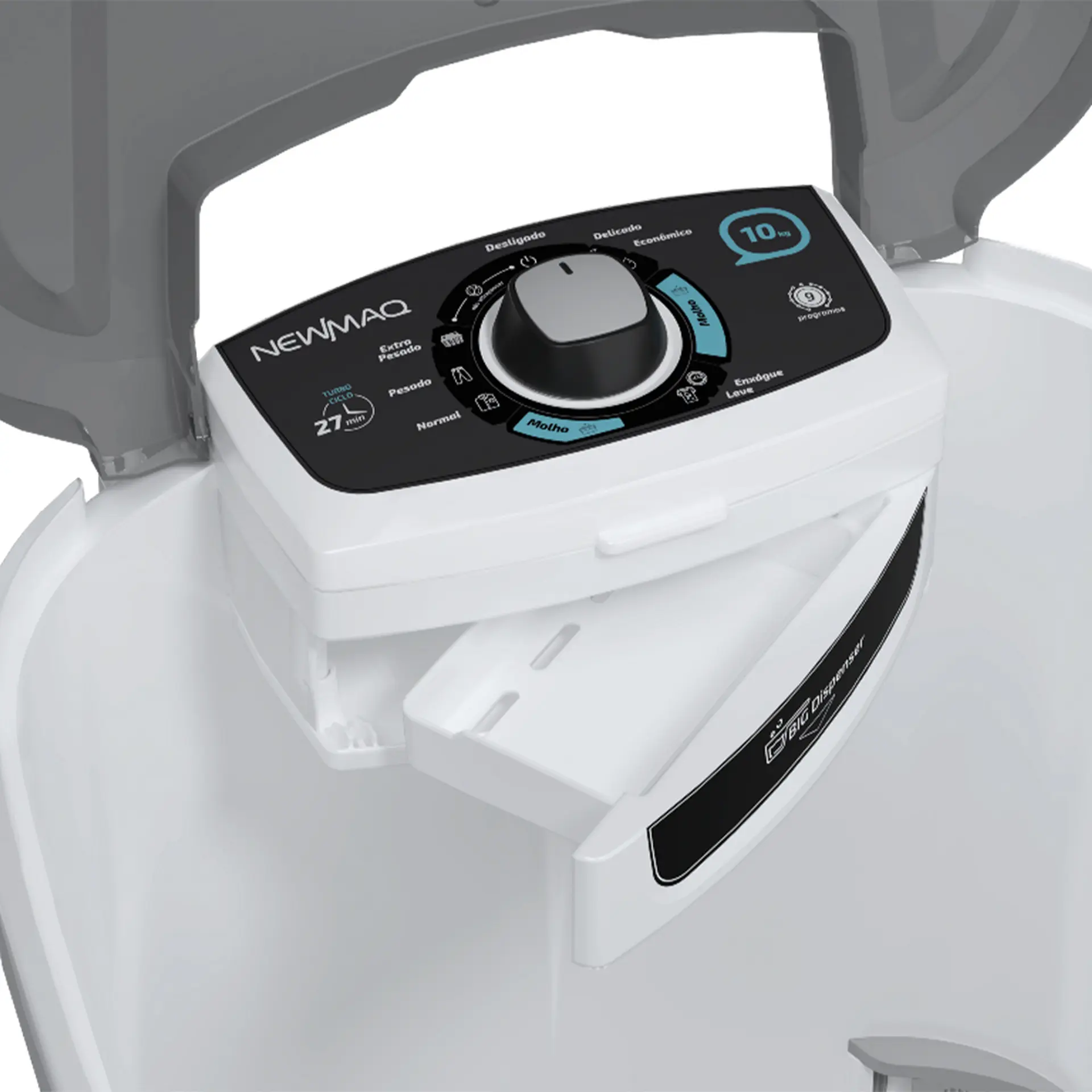 Tanquinho Newmaq 10kg Semiautomático com Big Dispenser - Branco - 110 Volts