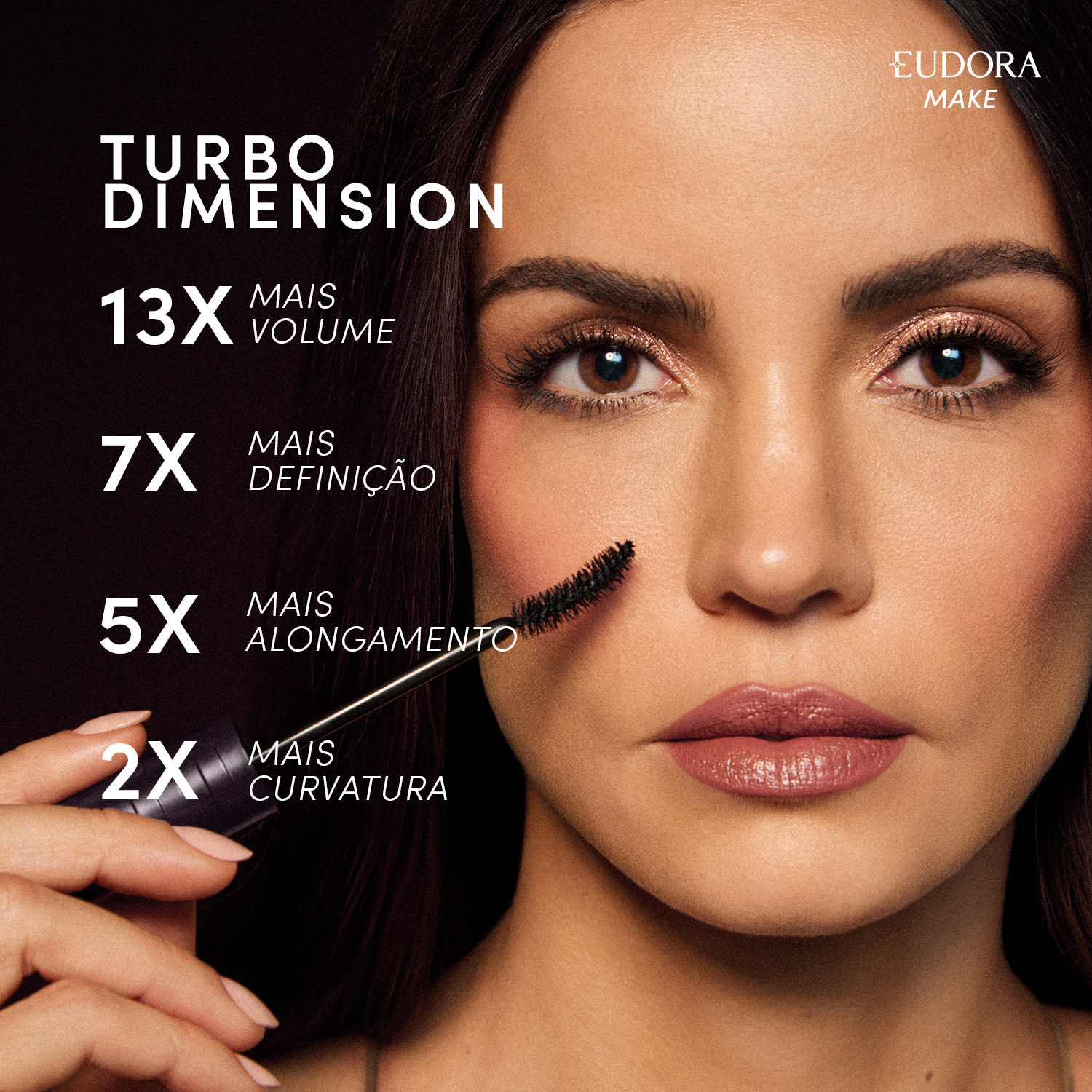 Máscara de Cílios Turbo Dimension Eudora Make 10g