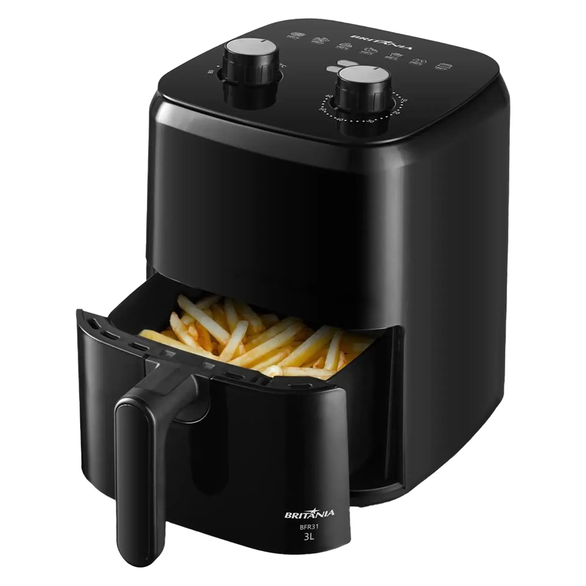 Fritadeira Elétrica Air Fryer Britânia BFR31 3L 1300W - Preto - 110 Volts