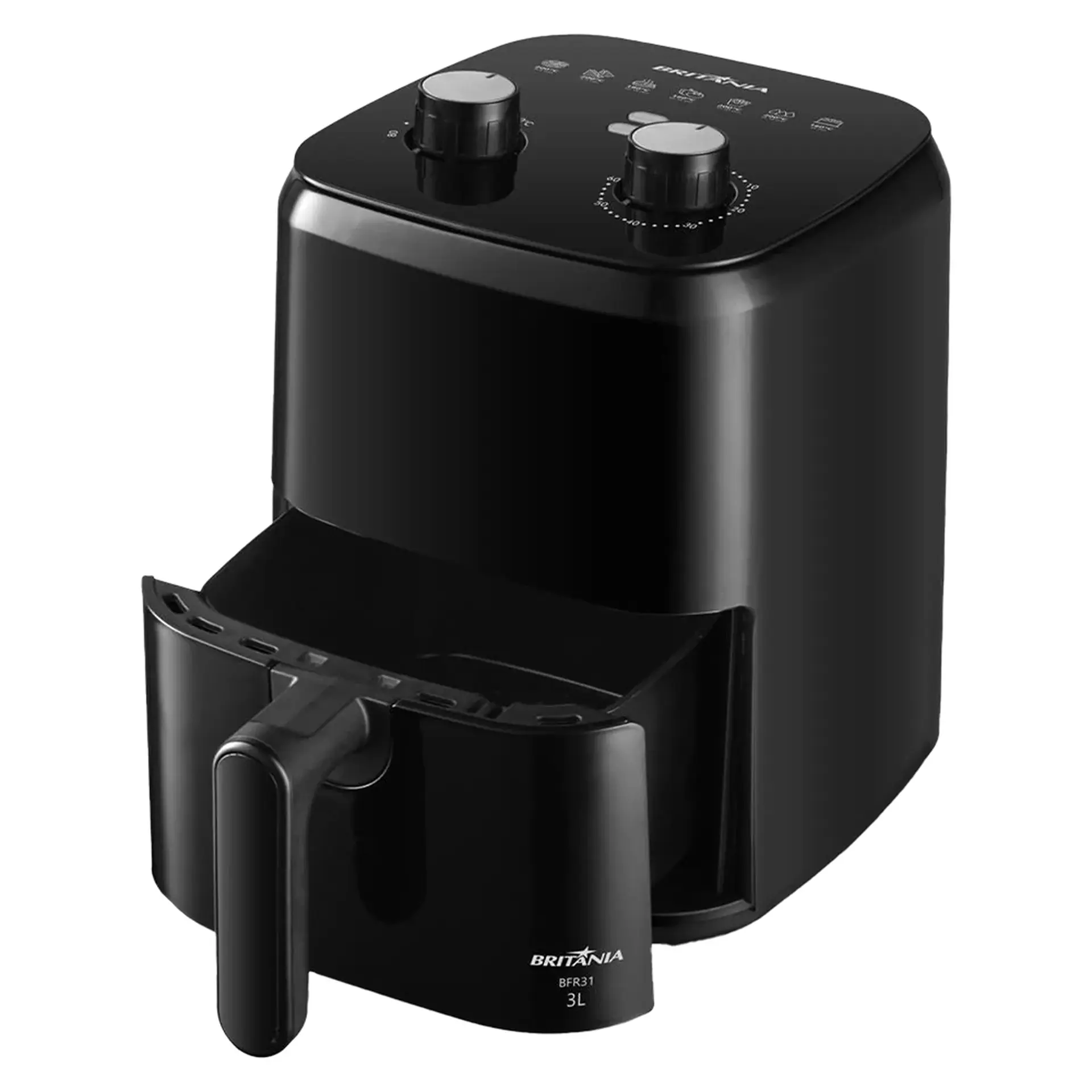 Fritadeira Elétrica Air Fryer Britânia BFR31 3L 1300W - Preto - 110 Volts