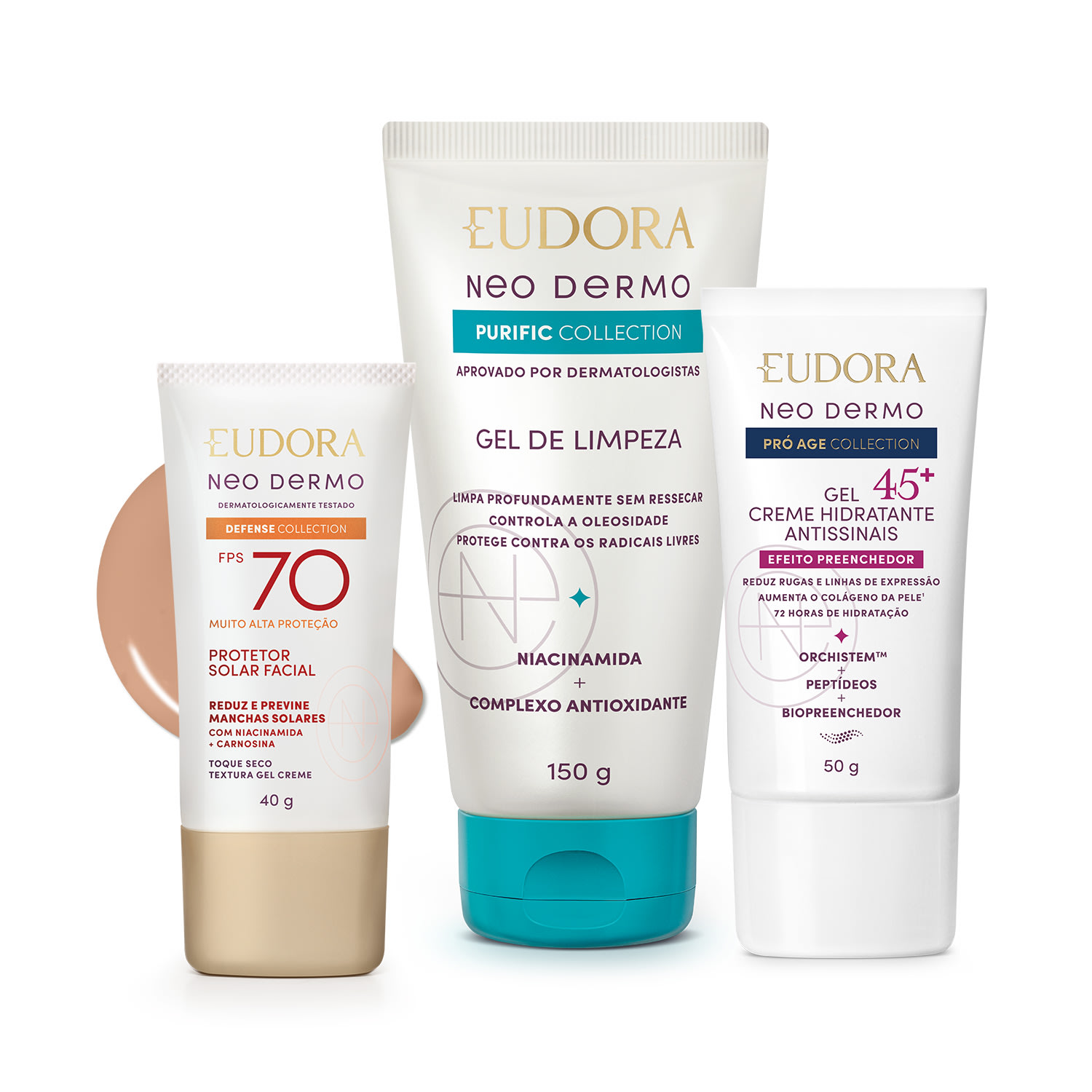 Kit Eudora Neo Dermo FPS70 Cor 2 45+ (3 Produtos)