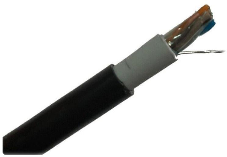 Cabo CFTV Dupla Capa Blindado 24AWG + Dreno Telecam 4 Pares Preto 210801101 Vendido por Metro 100% Cobre