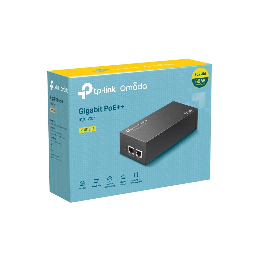 Injetor PoE+ 10/100/1000 60W Bivolt Tp-Link POE170S