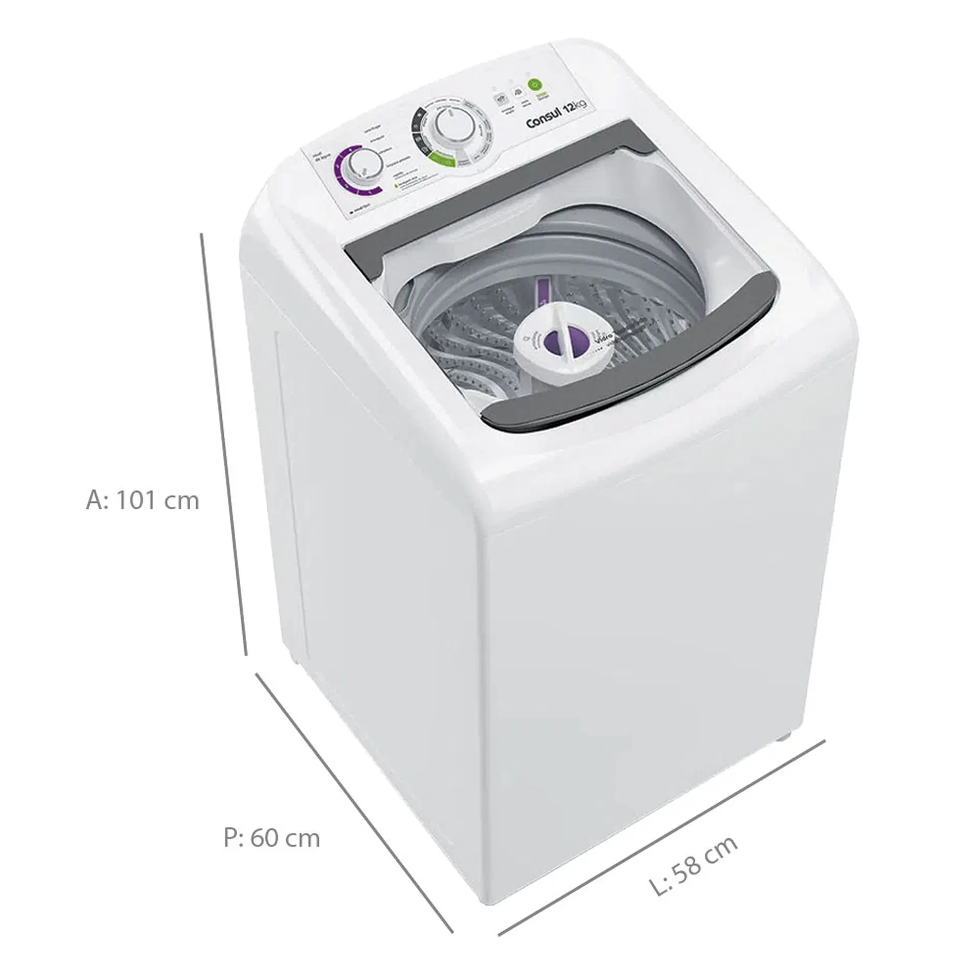 Máquina de Lavar Consul 12Kg Automática Ciclo Edredom Cesto Inox CWH12BB - Branco - 110 Volts