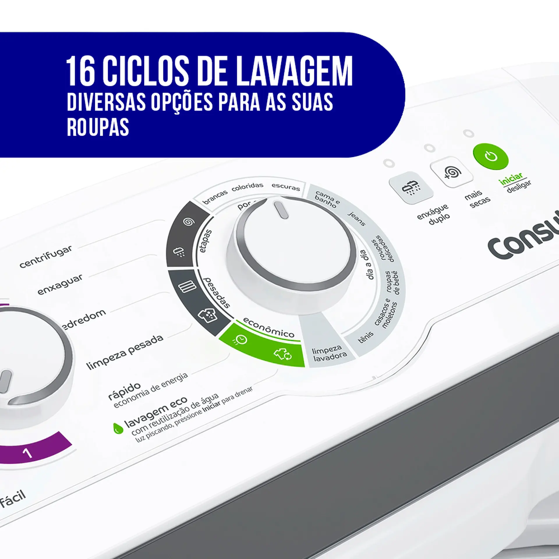 Máquina de Lavar Consul 12Kg Automática Ciclo Edredom Cesto Inox CWH12BB - Branco - 110 Volts
