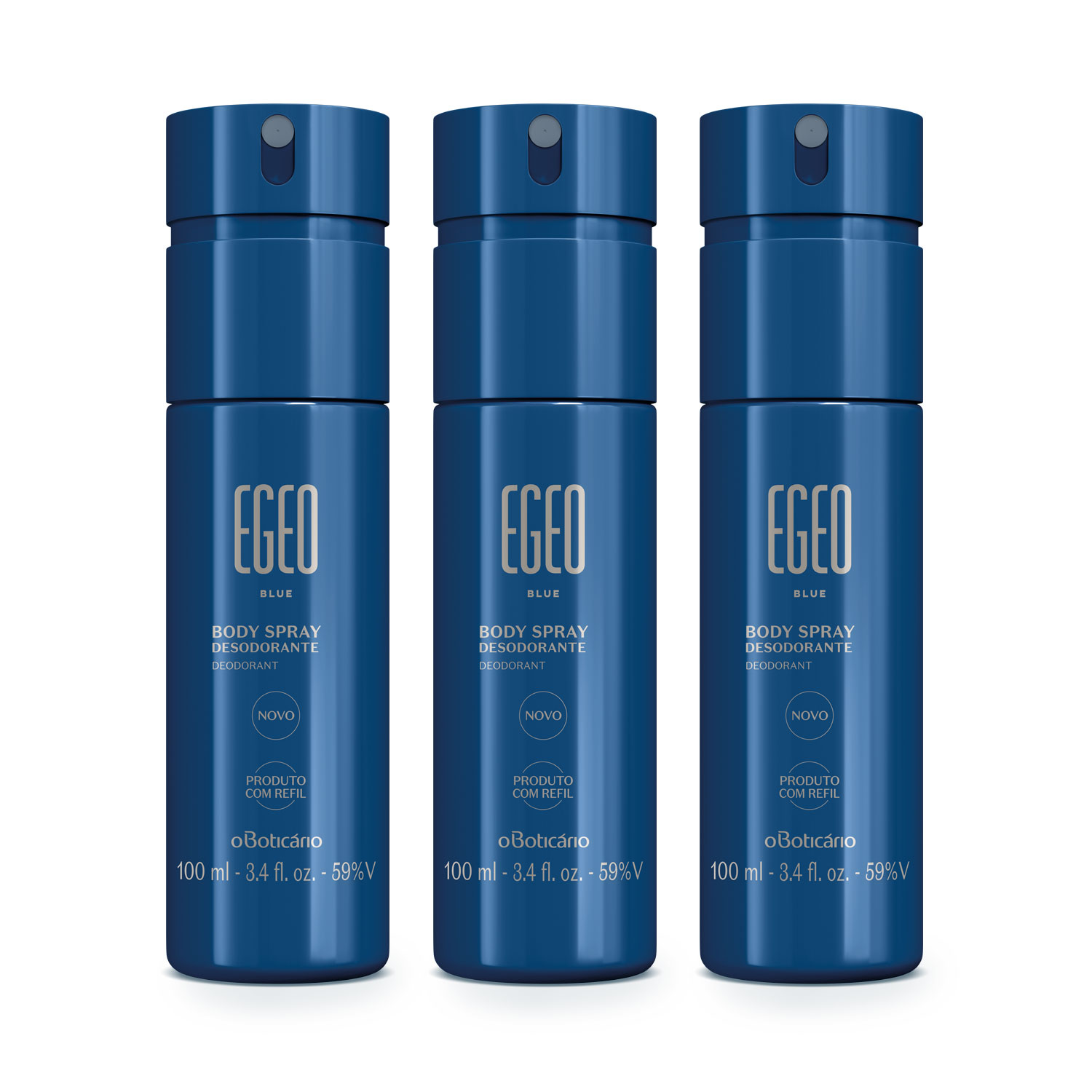 Combo Egeo Blue: Body Spray Desodorante 100ml (3 unidades)