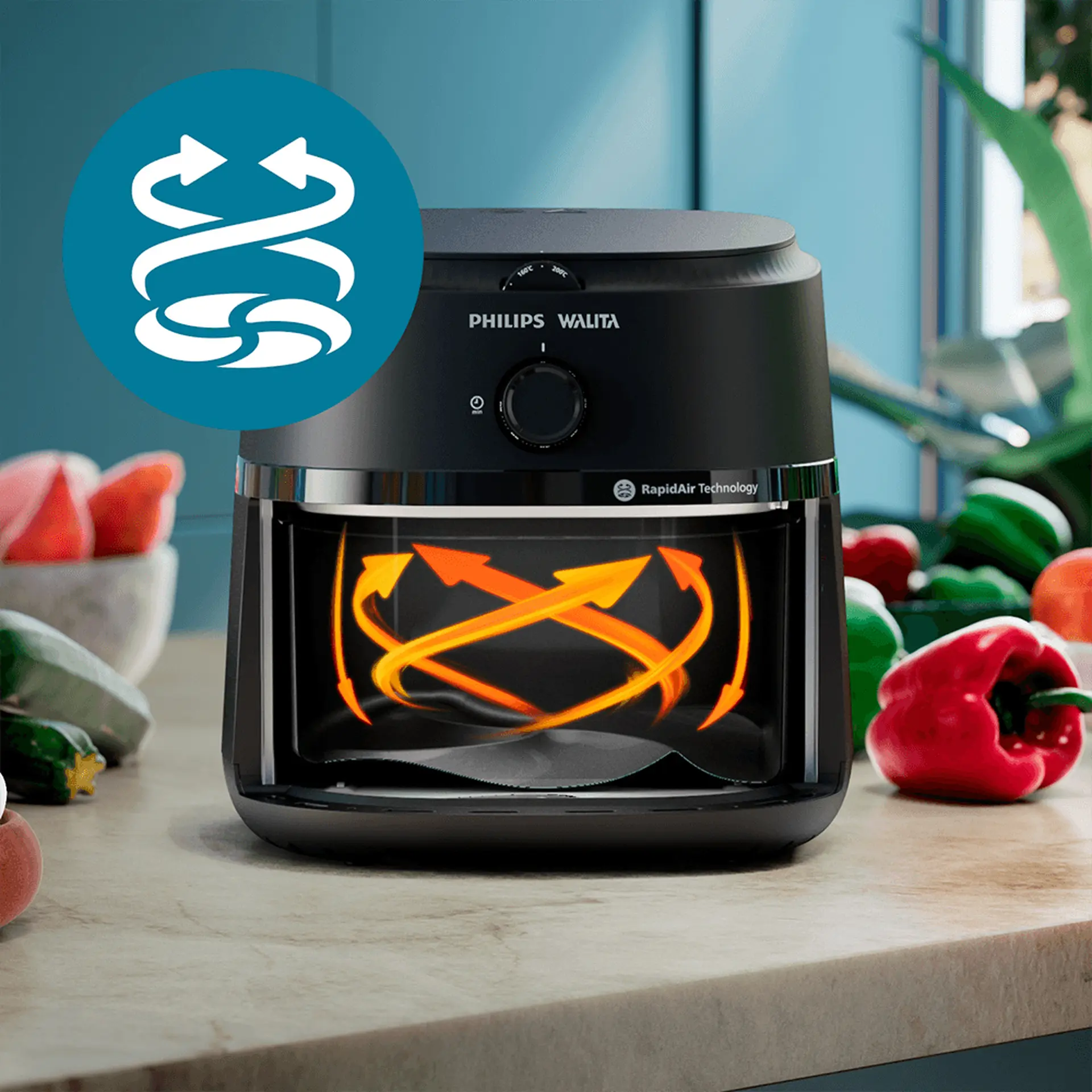 Fritadeira Elétrica Philips Walita Série 1000 6,2L 1700W - Preto - 110 Volts