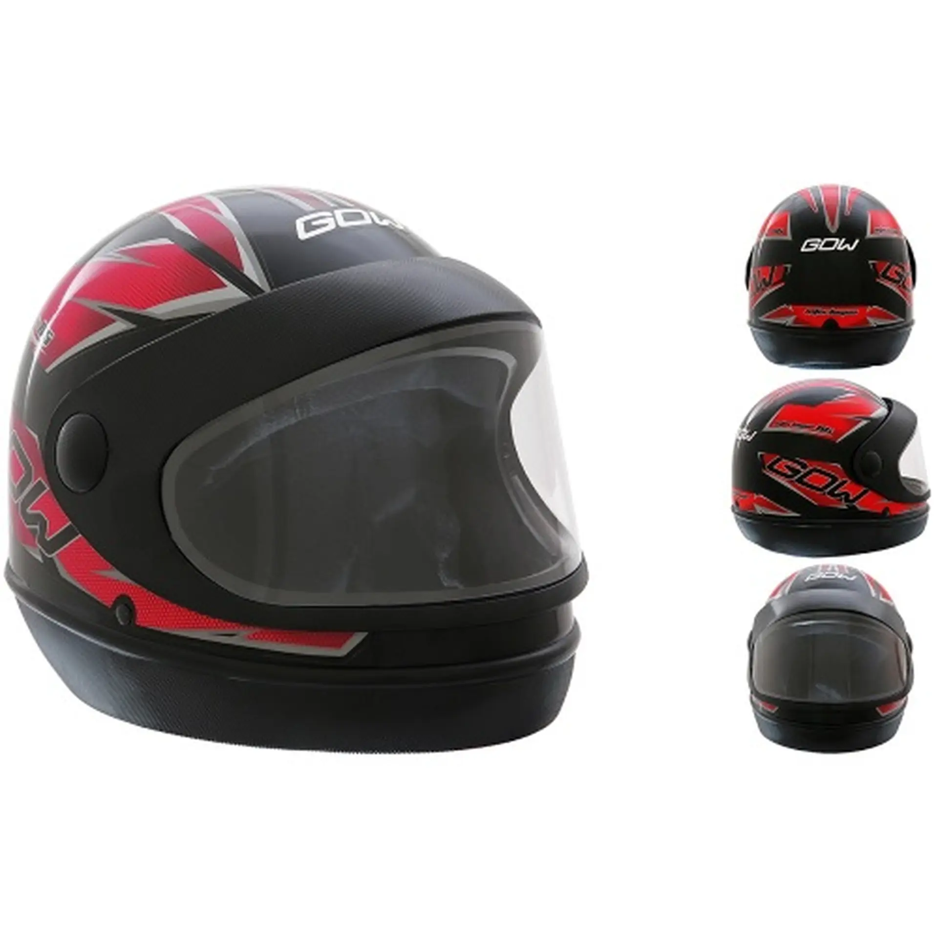Capacete de Moto Fechado 60 Gow Interlagos - Preto/Vermelho